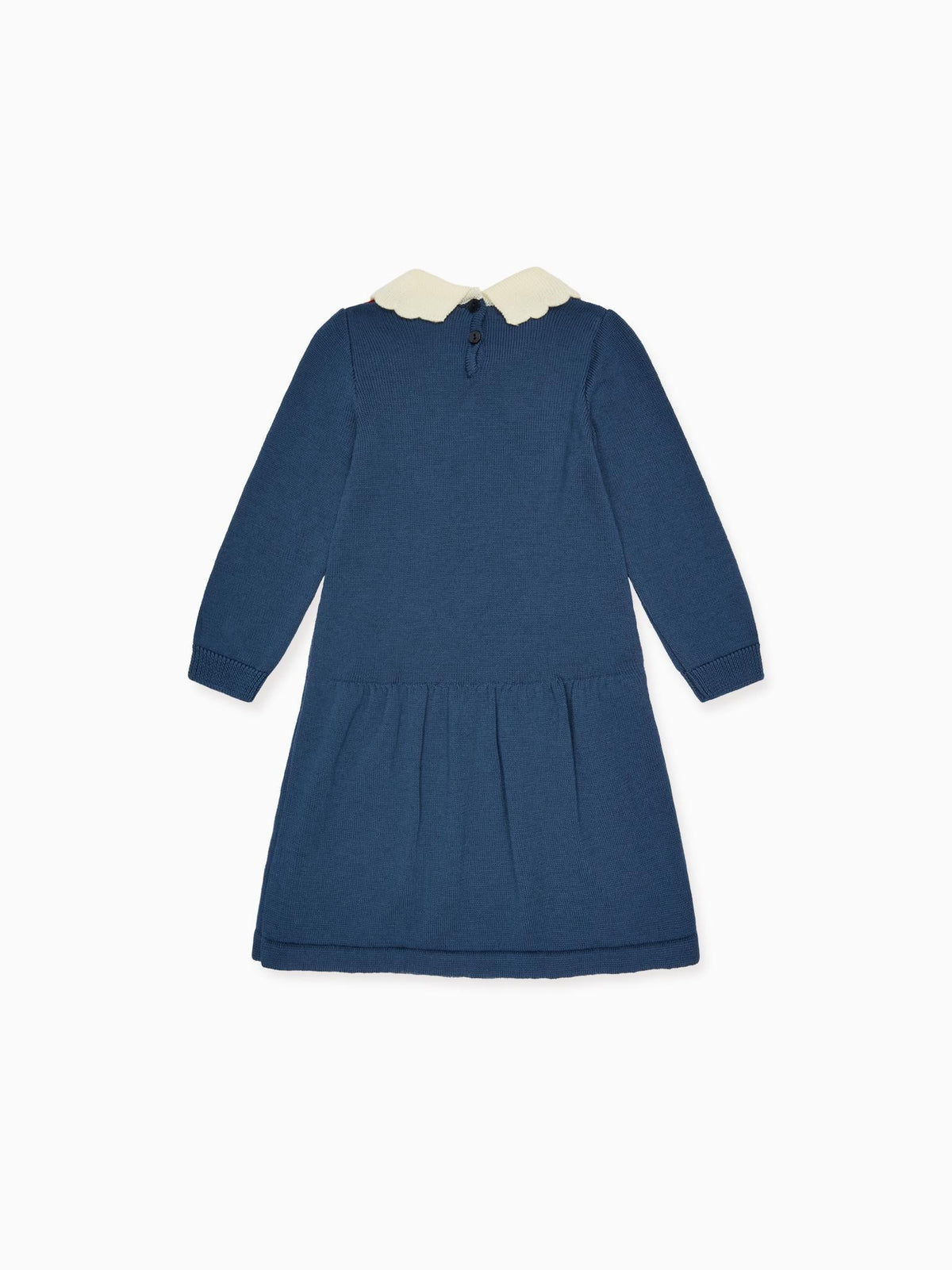 Petrol Blue Madena Girl Merino Knitted Dress