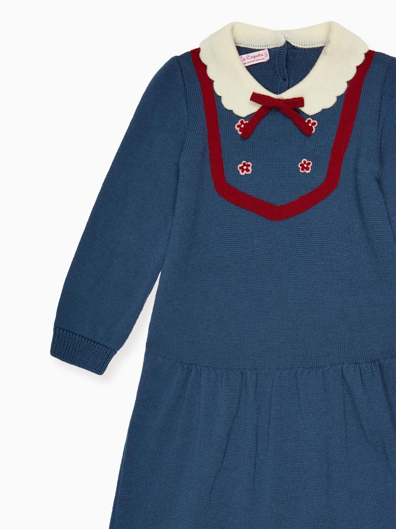 Petrol Blue Madena Girl Merino Knitted Dress