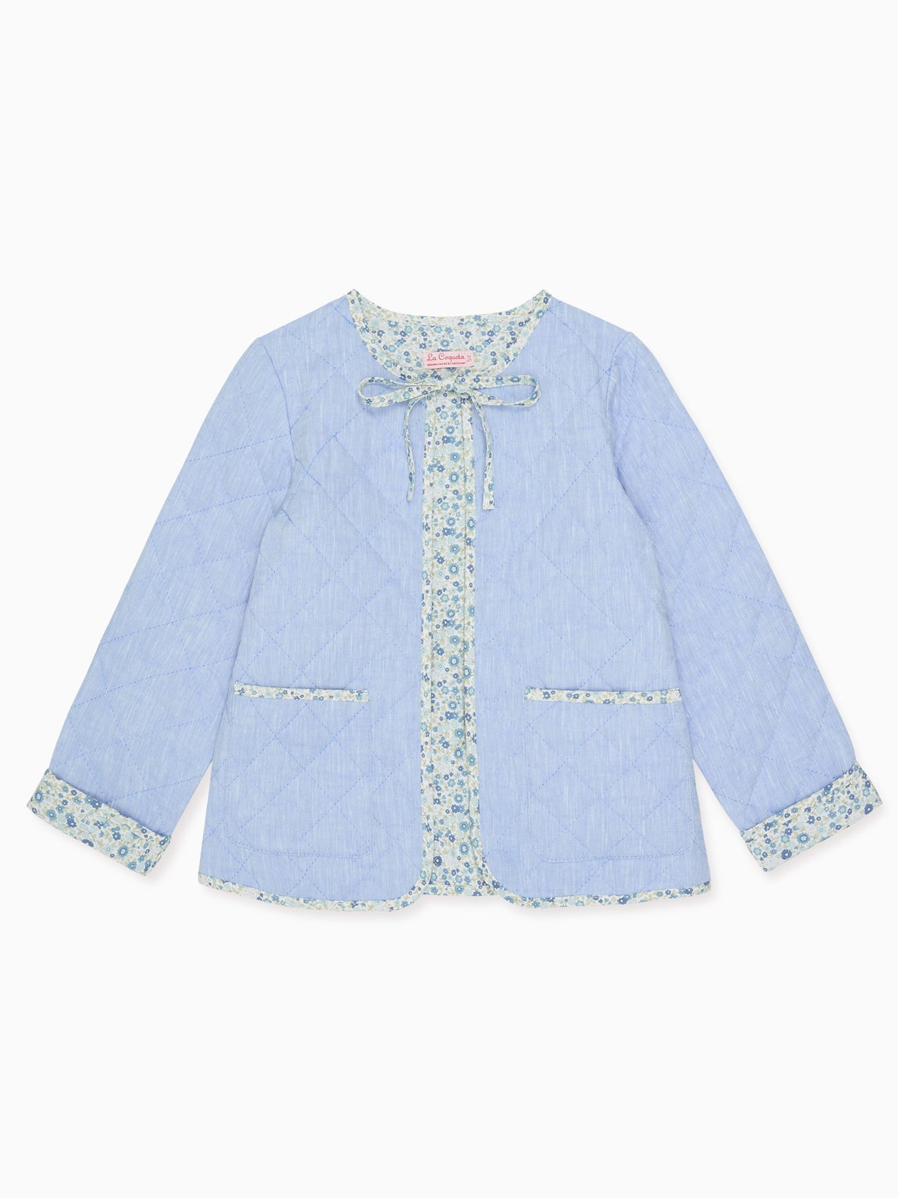 Blue Maribel Girl Cotton Quilted Jacket