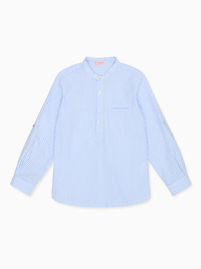 Blue Stripe Mateo Long Sleeve Boy Shirt