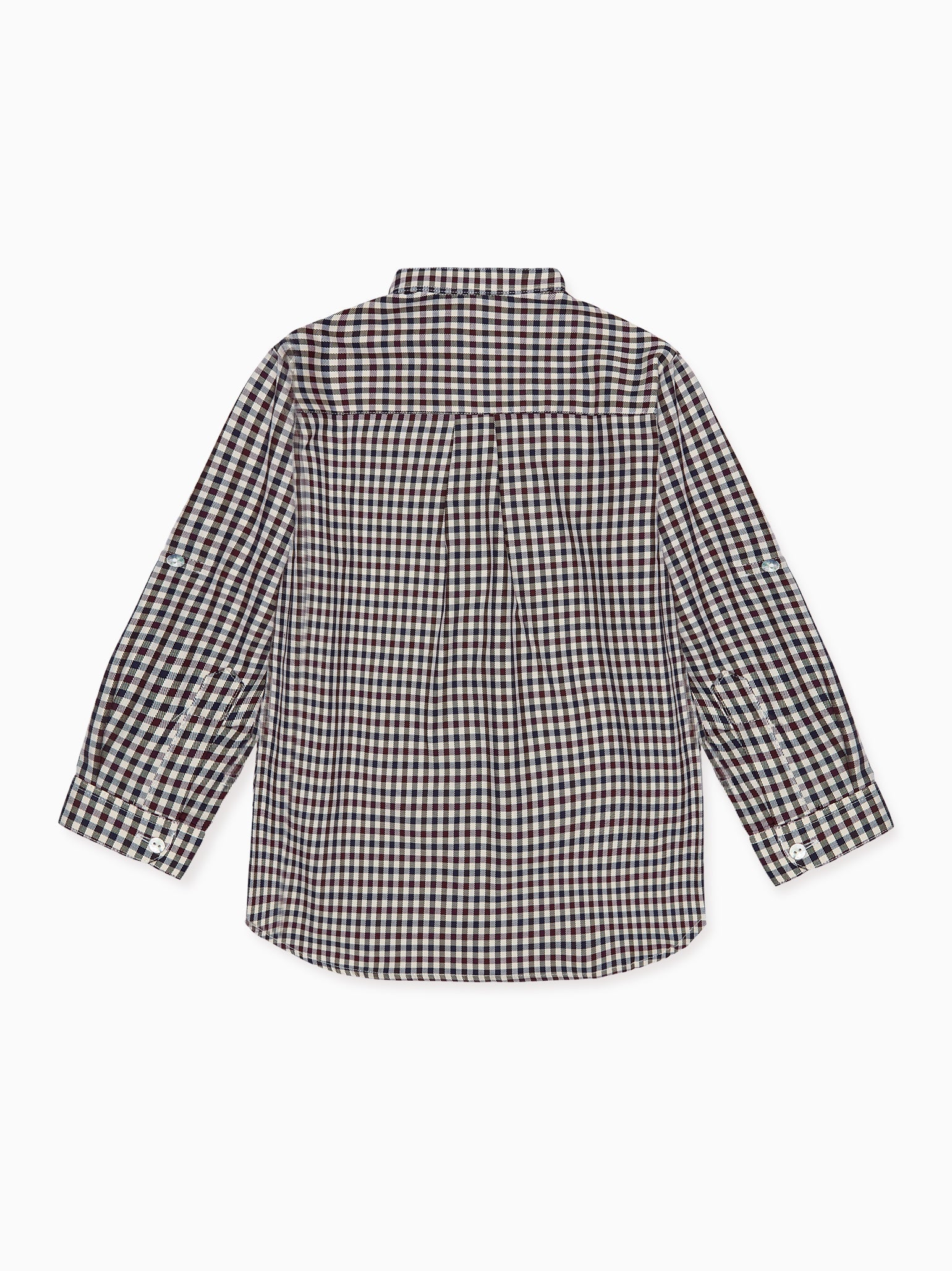 Burgundy Check Mateo Long Sleeve Boy Shirt