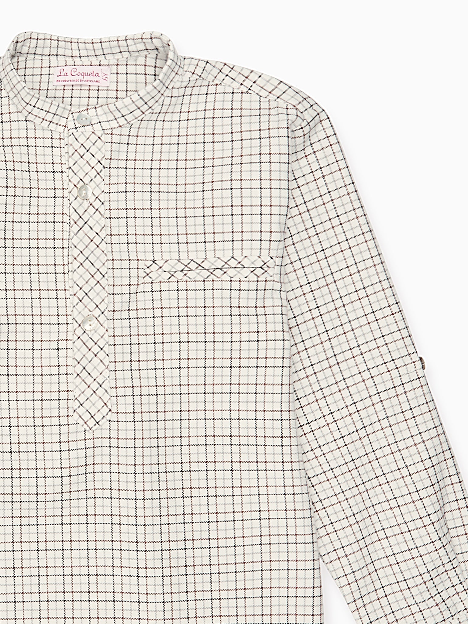 Camel Check Mateo Long Sleeve Boy Shirt