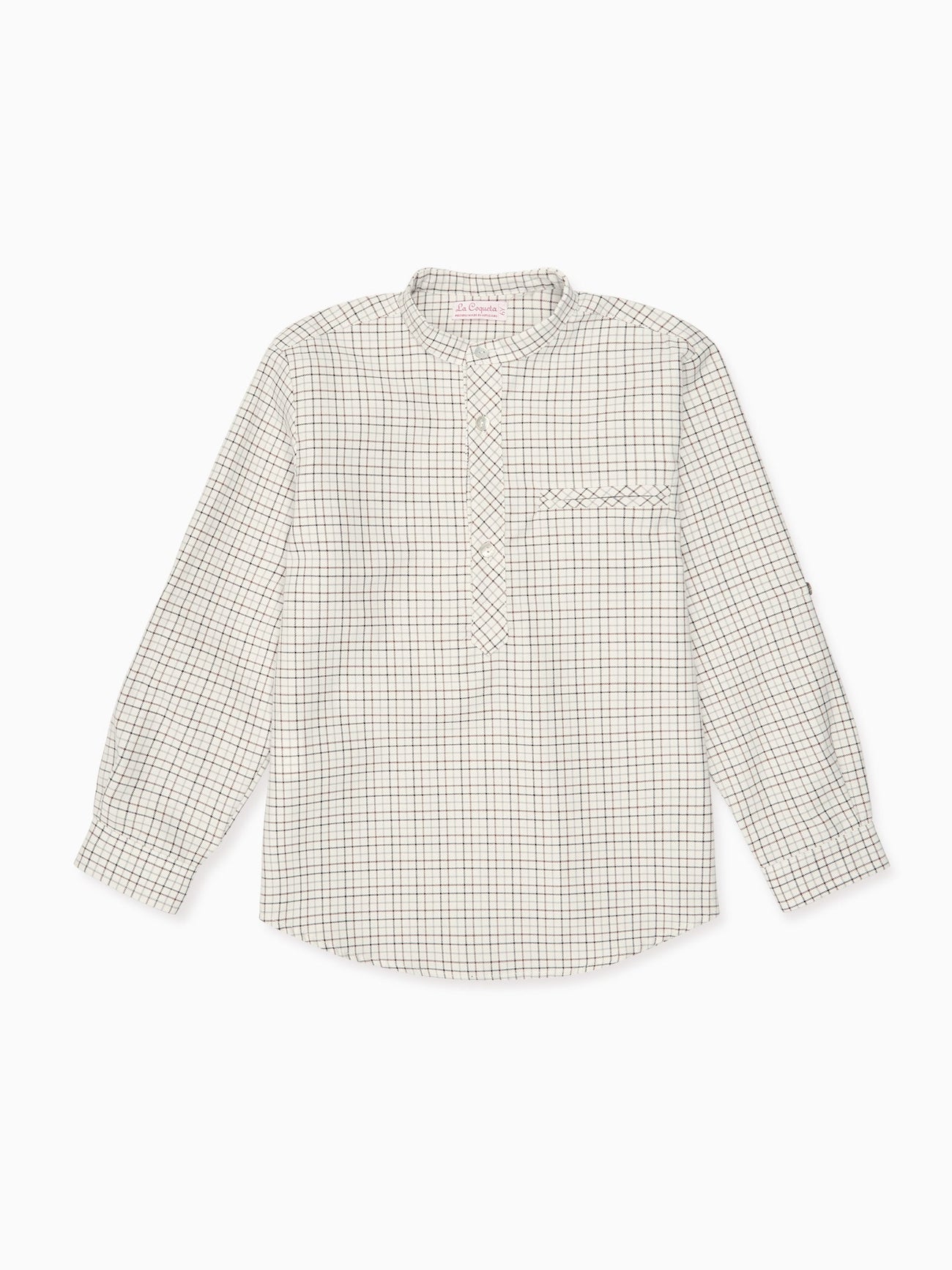 Camel Check Mateo Long Sleeve Boy Shirt