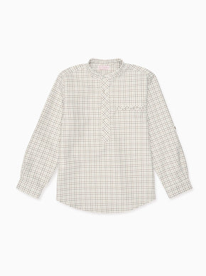 Camel Check Mateo Long Sleeve Boy Shirt