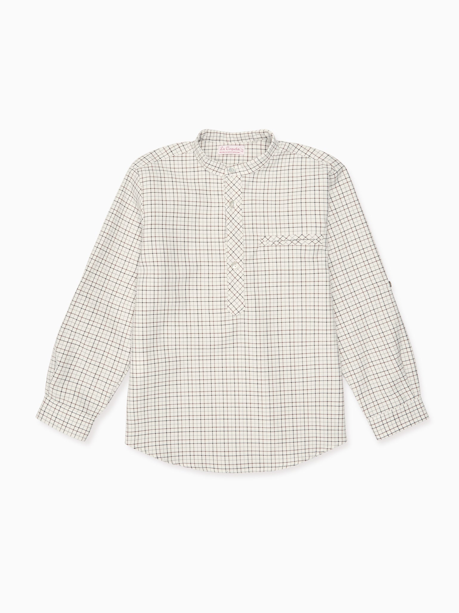 Camel Check Mateo Long Sleeve Boy Shirt