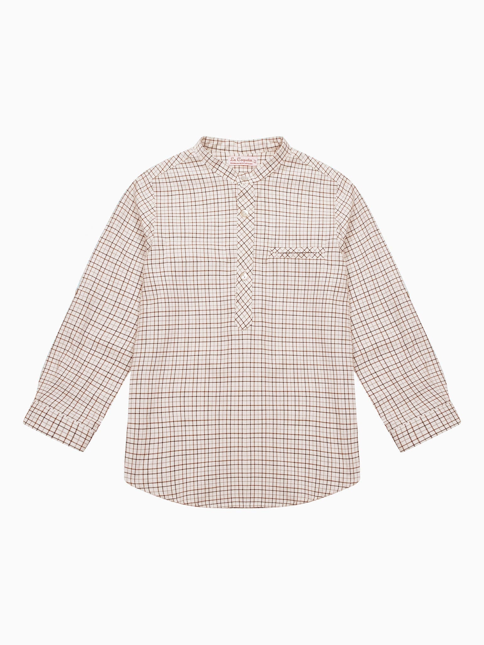 Caramel Check Mateo Long Sleeve Boy Shirt