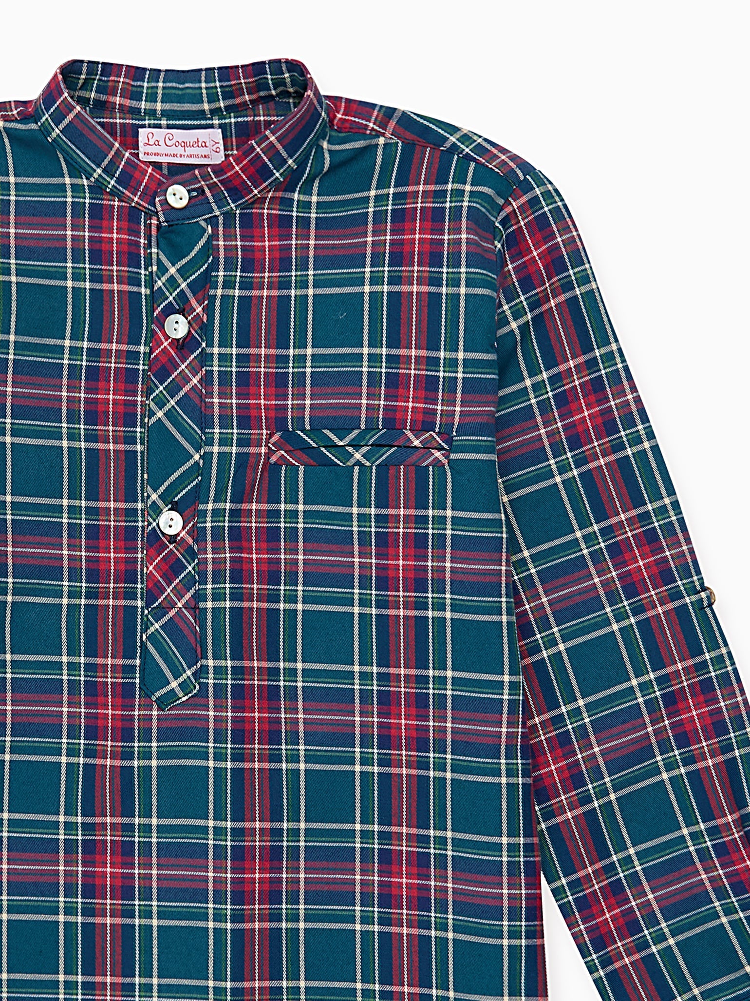 Green Tartan Mateo Long Sleeve Boy Shirt