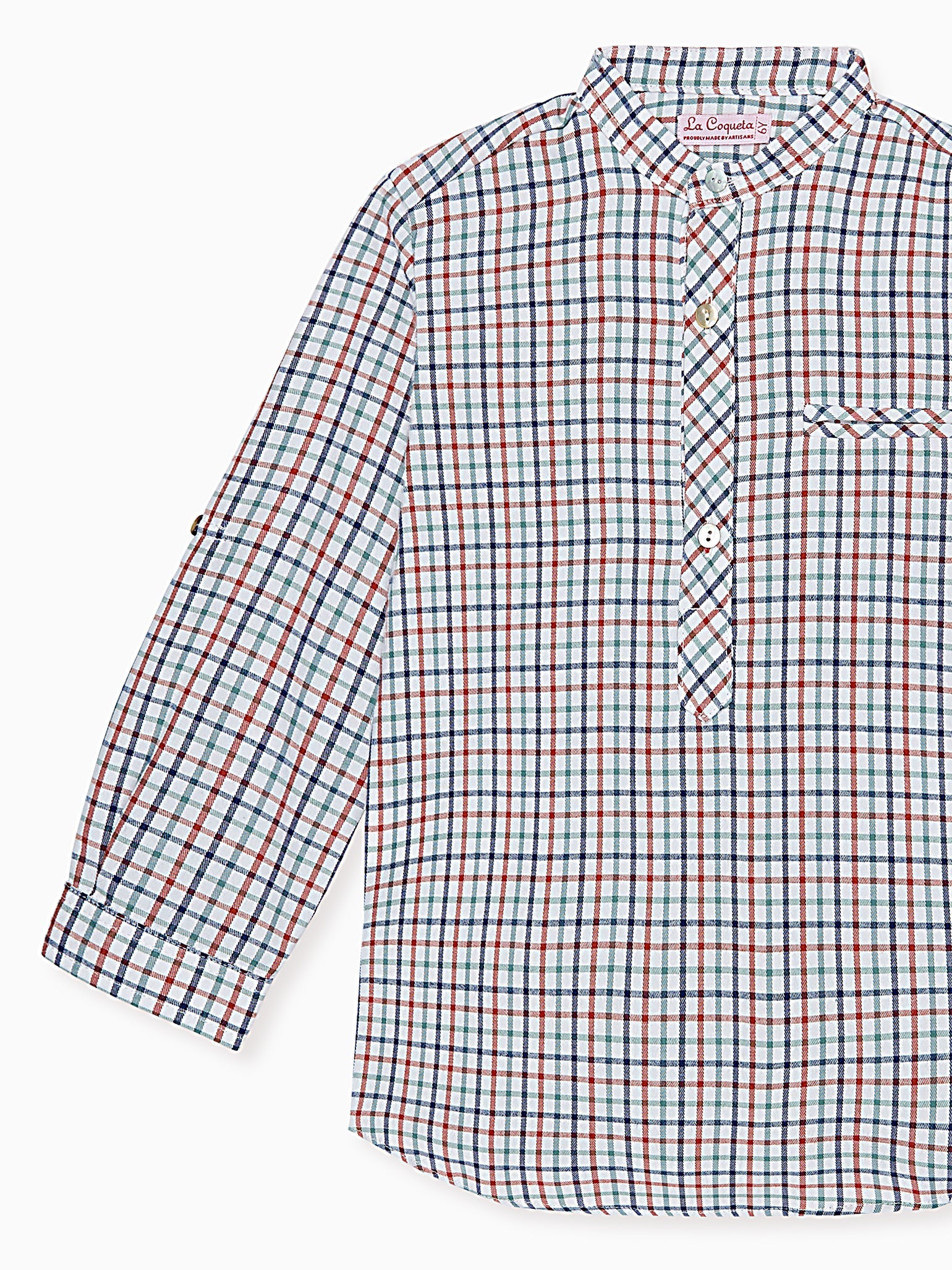 Ivory Check Mateo Long Sleeve Boy Shirt