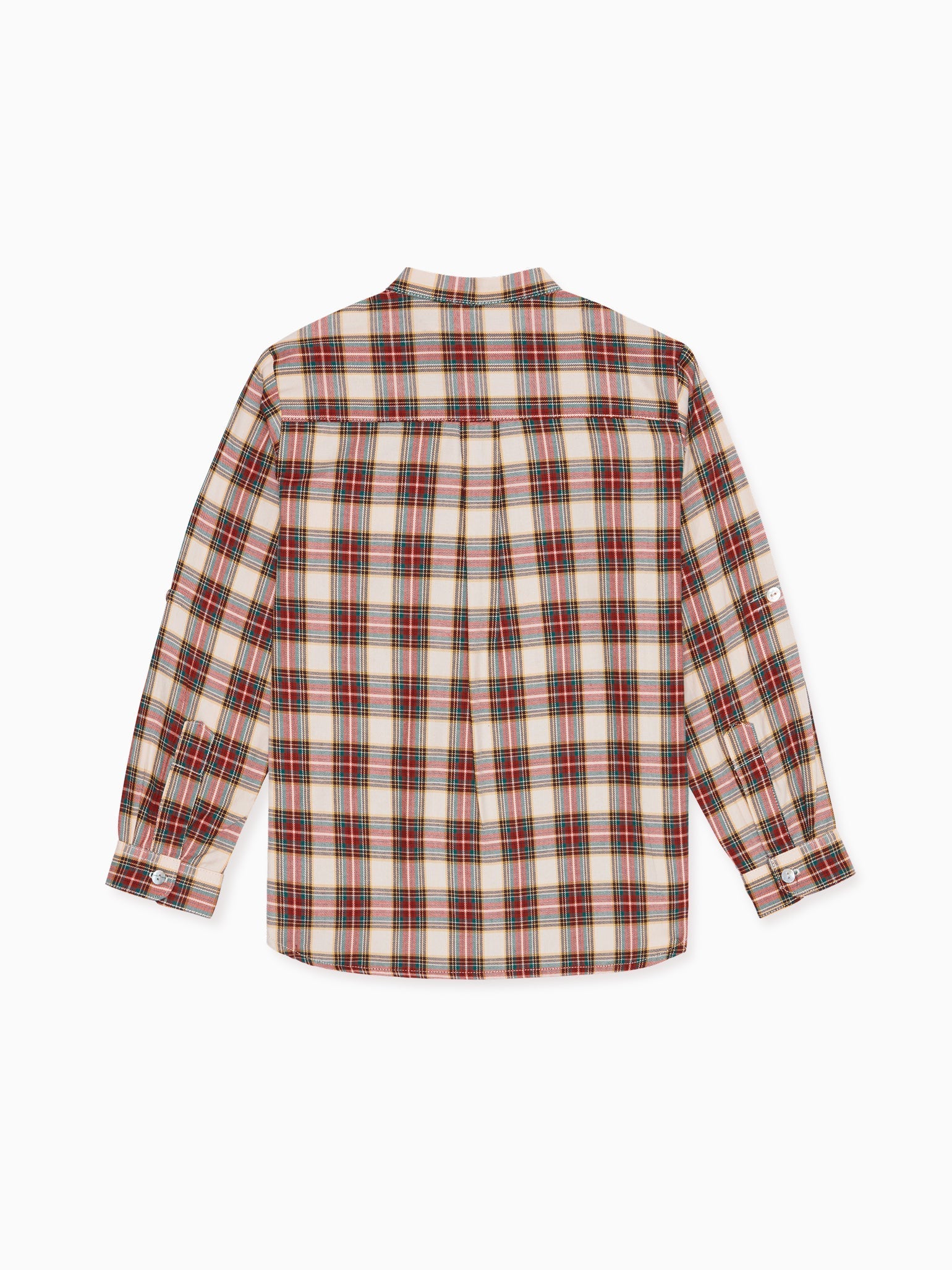 Ivory Tartan Mateo Long Sleeve Boy Shirt