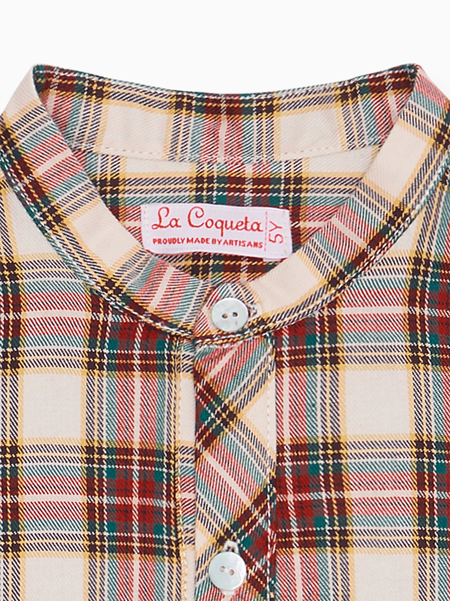 Ivory Tartan Mateo Long Sleeve Boy Shirt