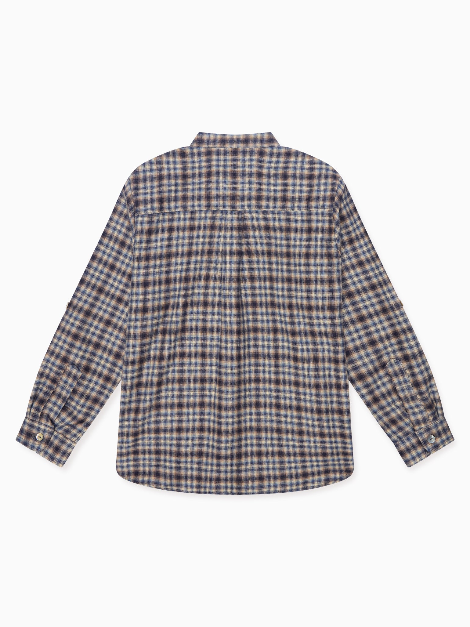 Navy Check Mateo Long Sleeve Boy Shirt
