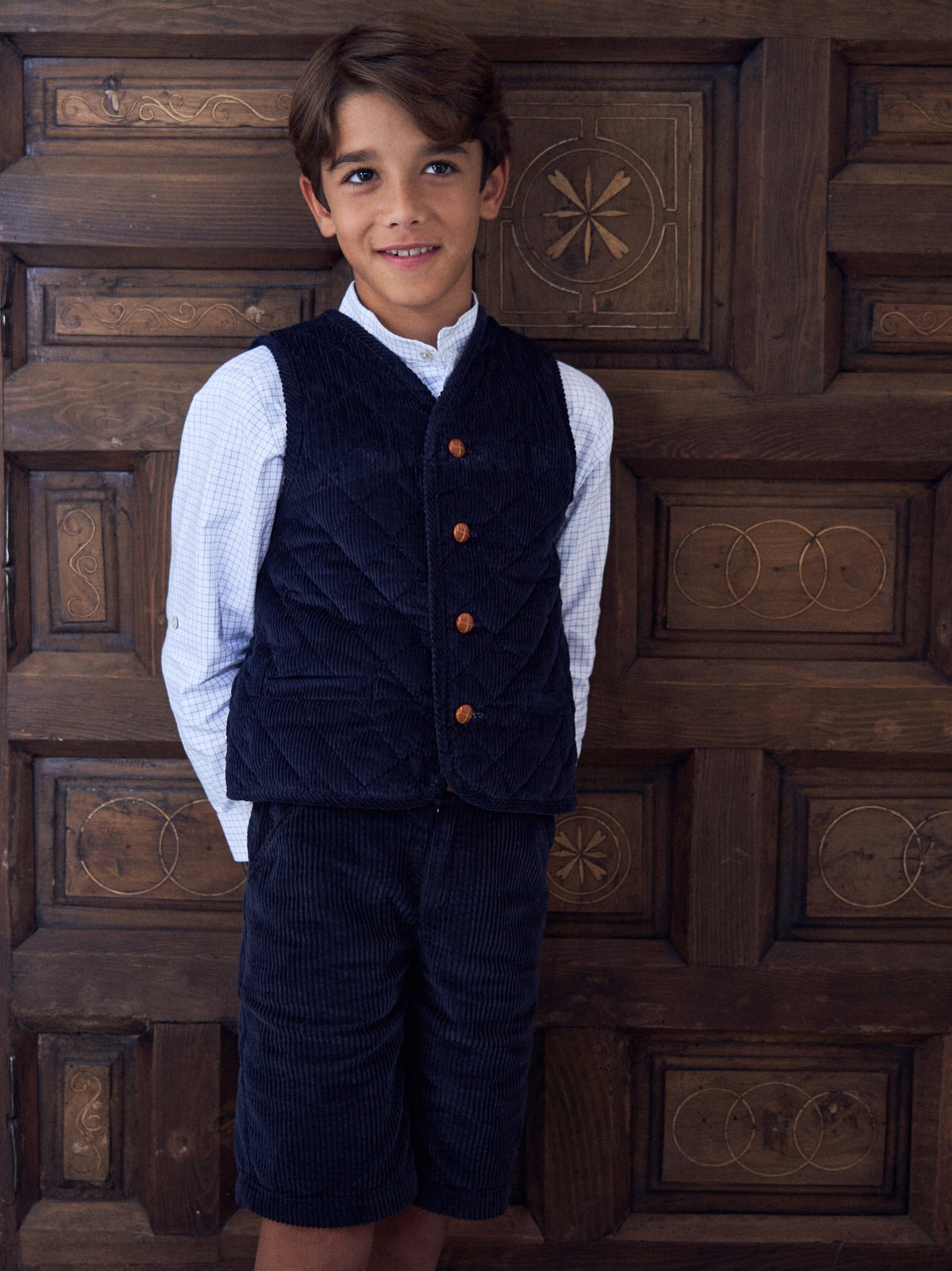Blue Check Mateo Long Sleeve Boy Shirt