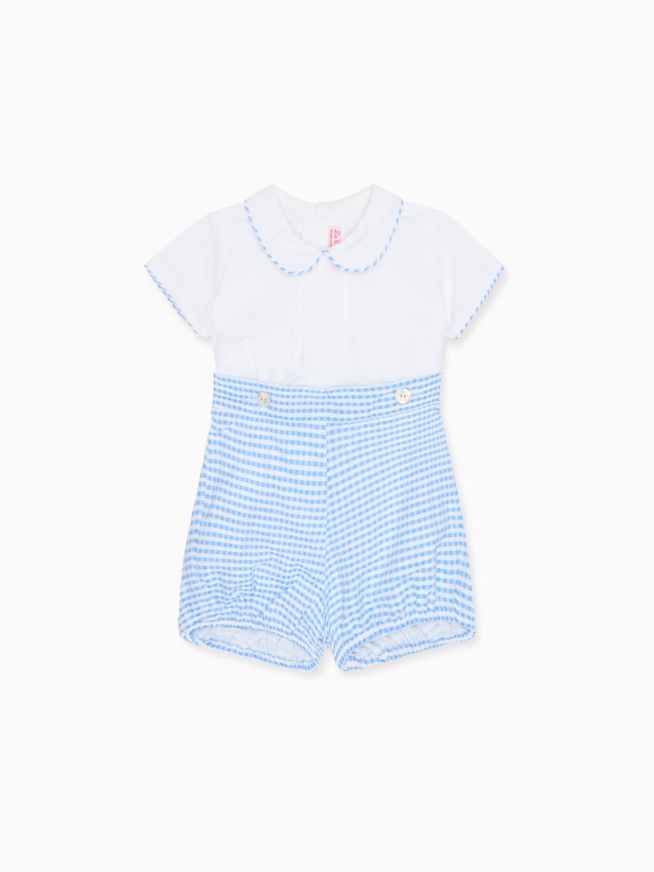 Blue Gingham Mattia Baby Boy Set