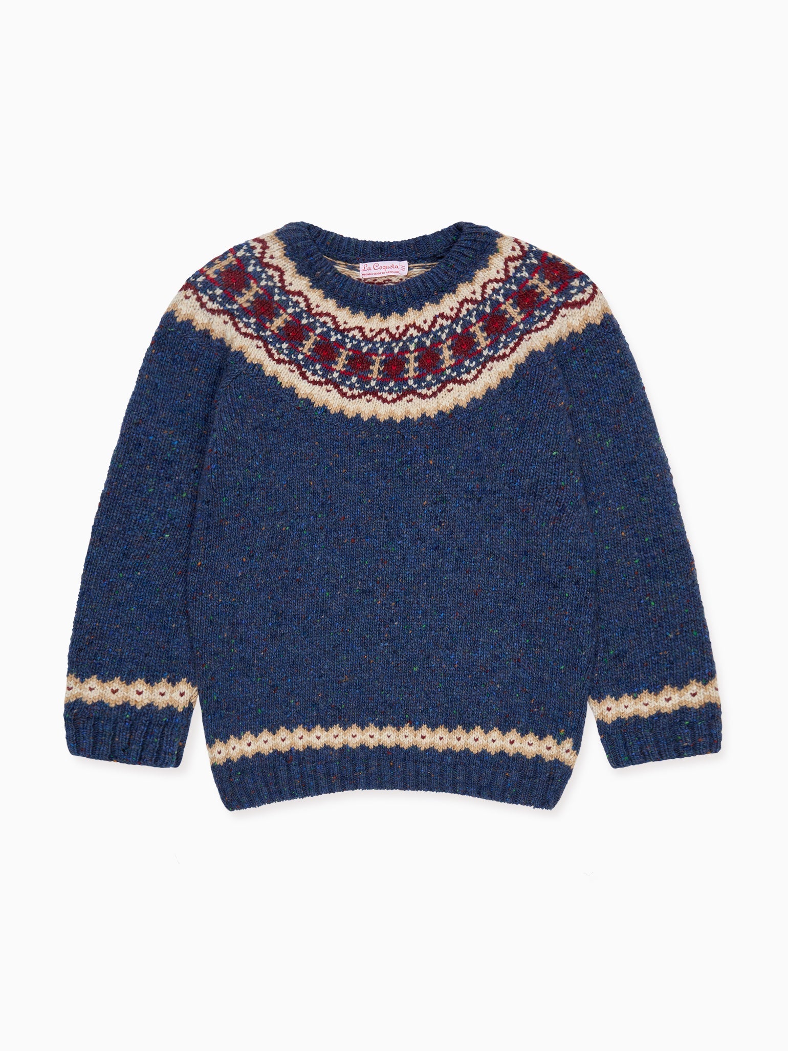 Dark Blue Merino Fair Isle Kids Jumper