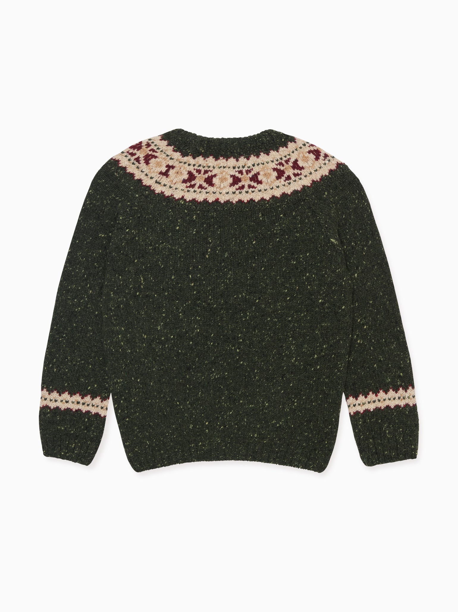 Green Merino Fair Isle Kids Sweater