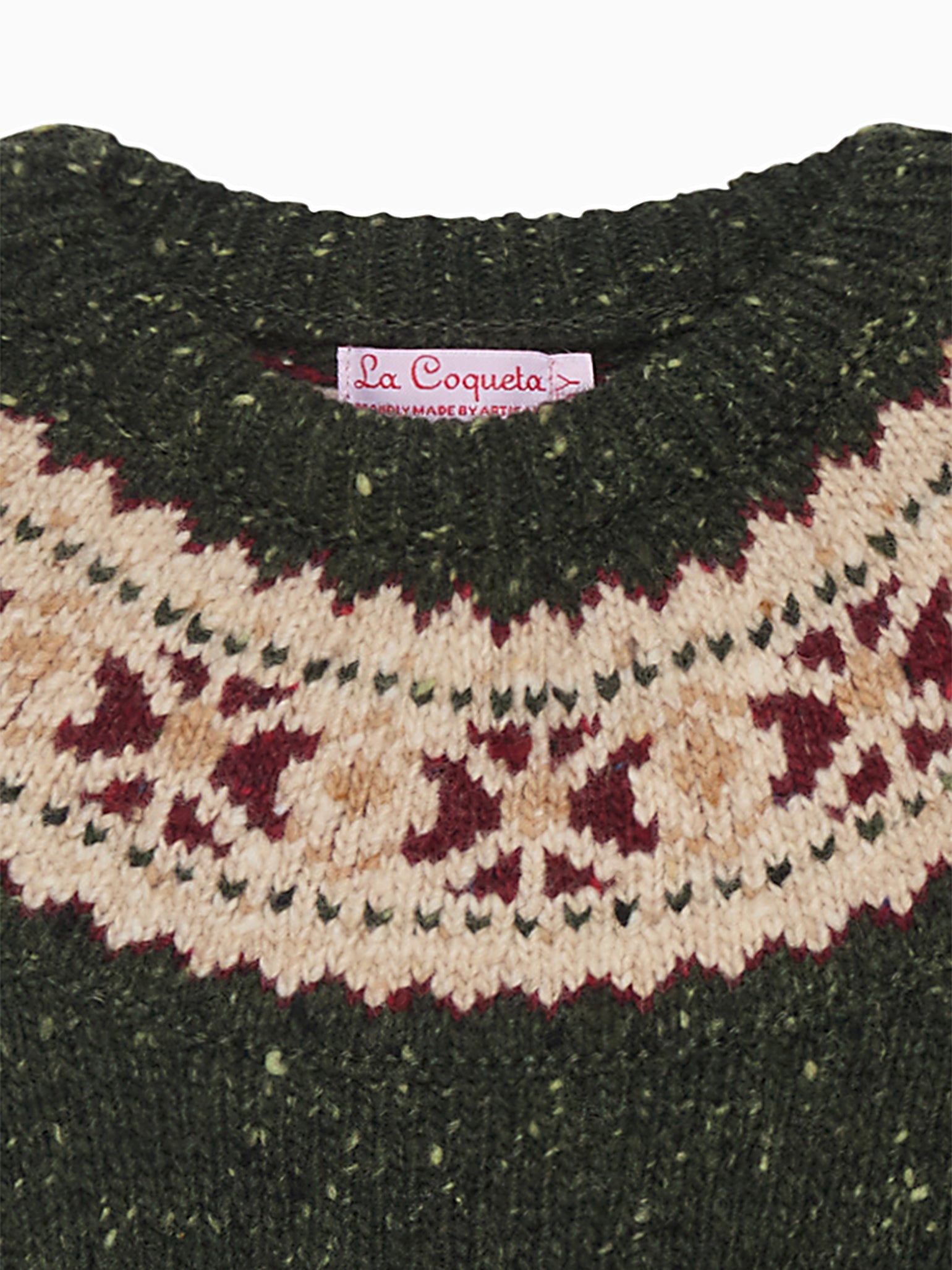 Green Merino Fair Isle Kids Sweater