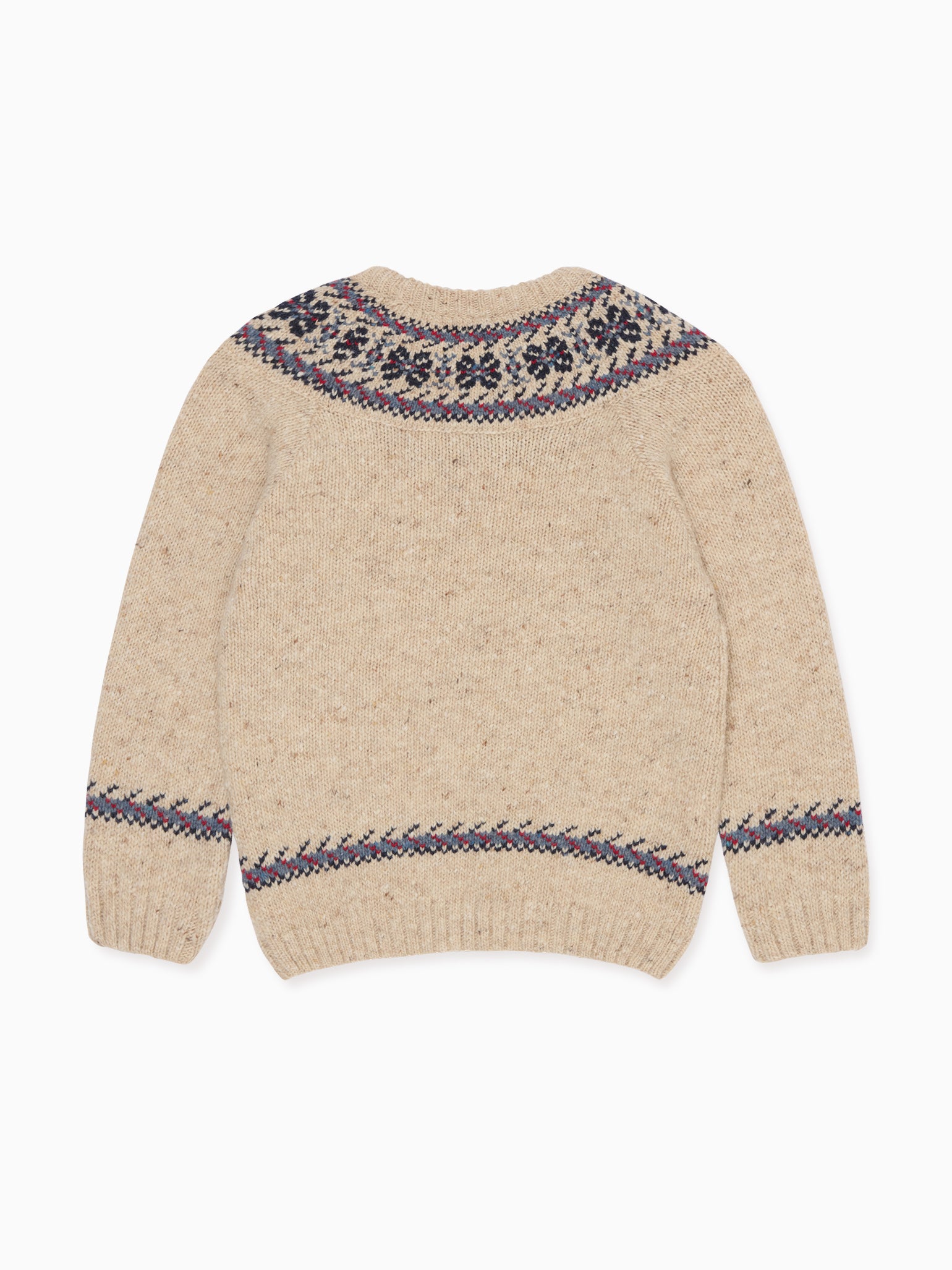 Ivory Merino Fair Isle Kids Sweater