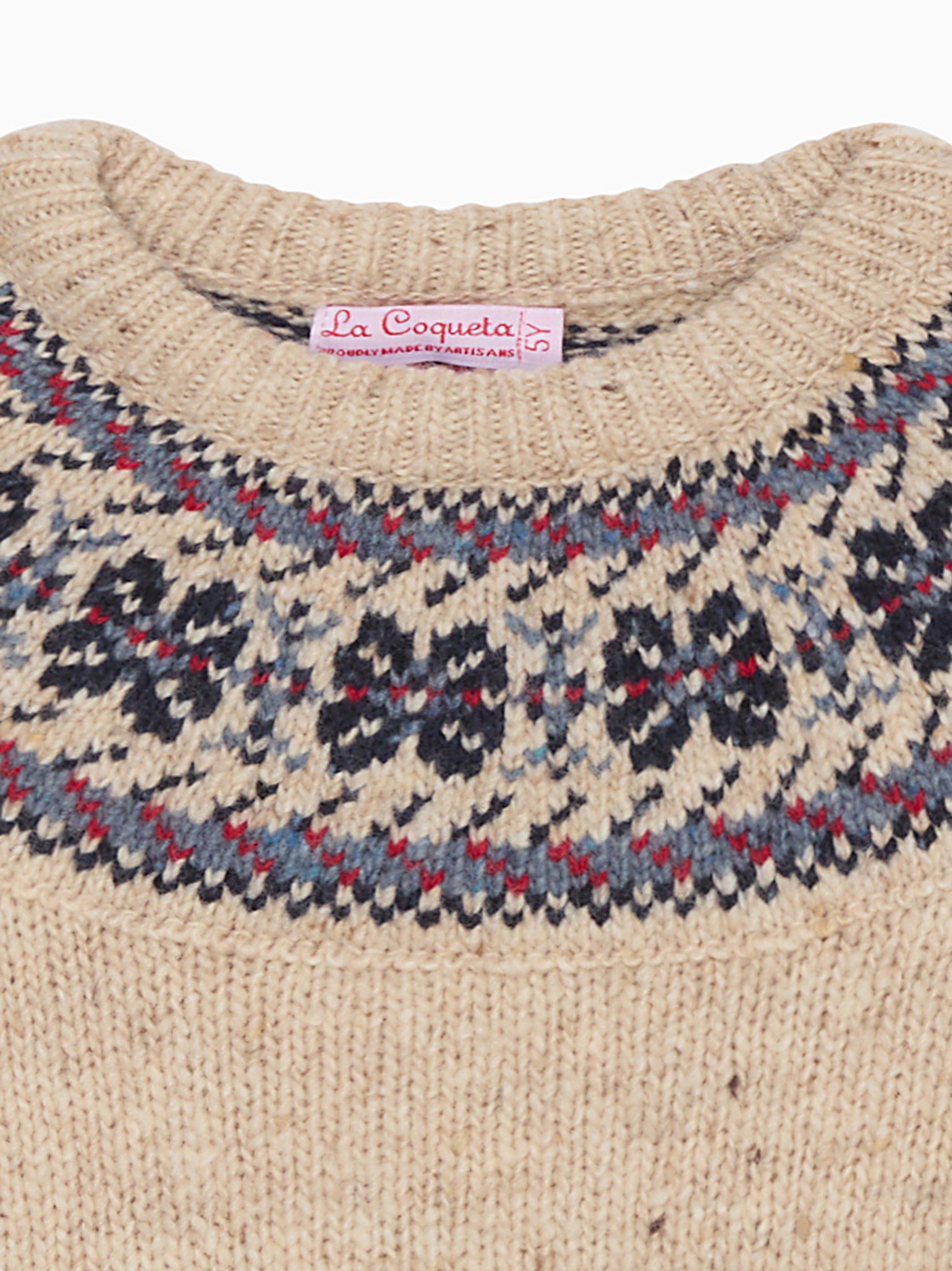 Ivory Merino Fair Isle Kids Sweater