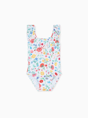 Ivory Floral Mila Girl Swimsuit