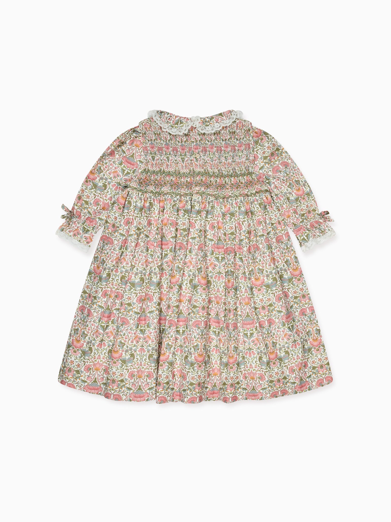 Pink Floral Milla Girl Hand-Smocked Dress