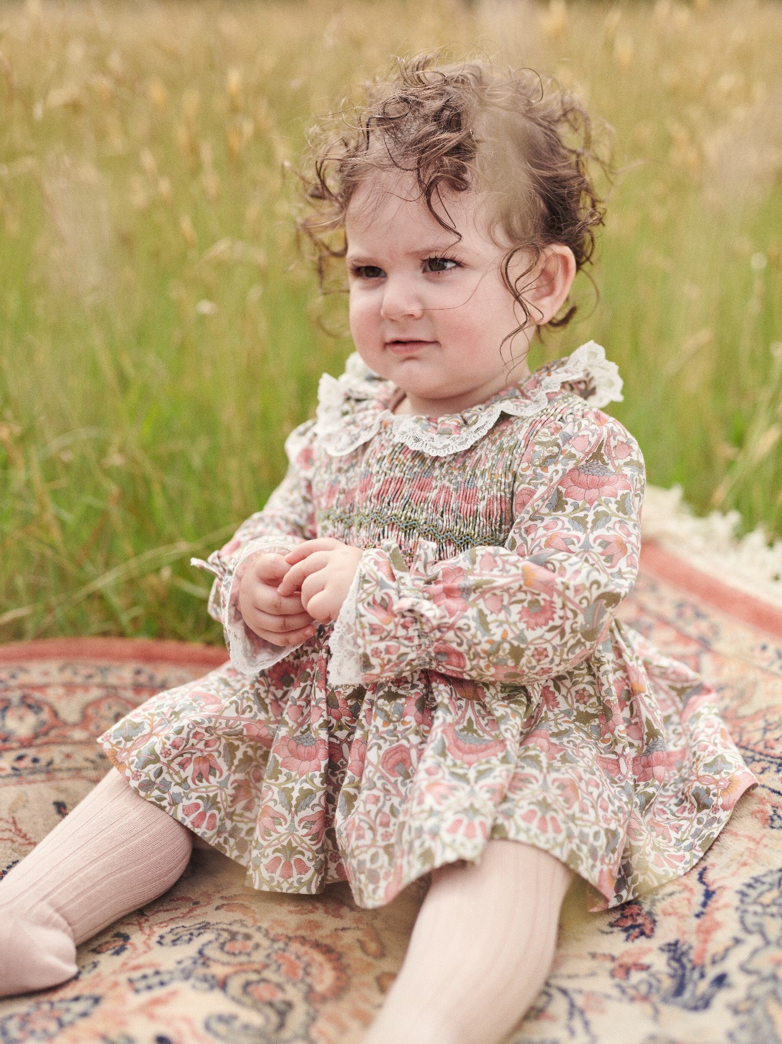 Pink Floral Milla Baby Girl Hand-Smocked Set