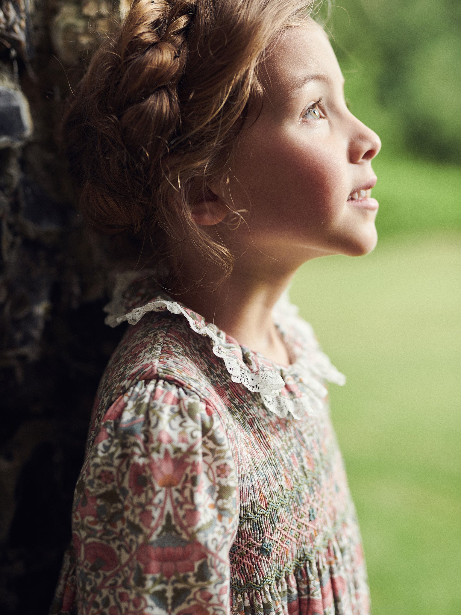 Pink Floral Milla Girl Hand-Smocked Dress