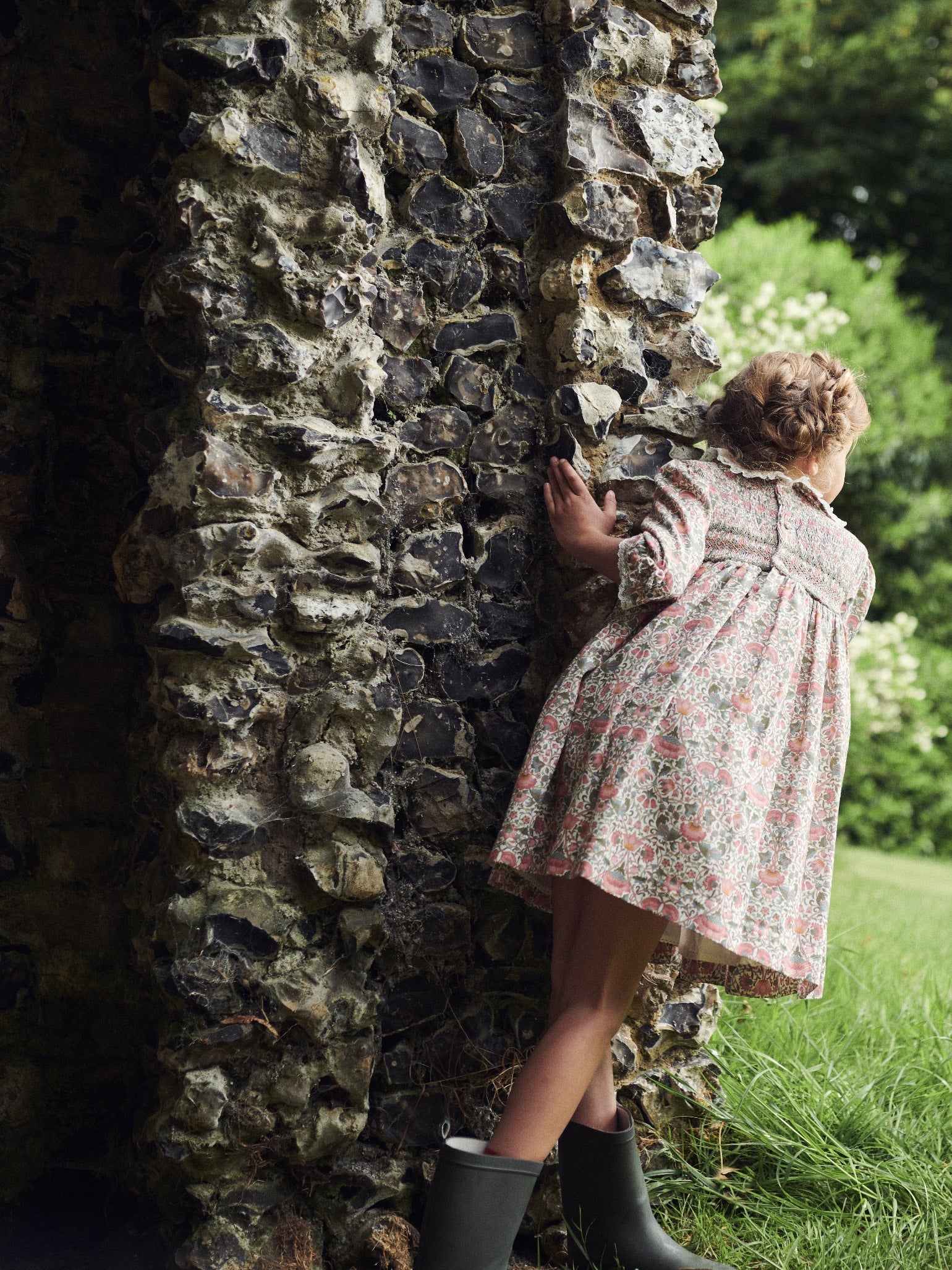Pink Floral Milla Girl Hand-Smocked Dress