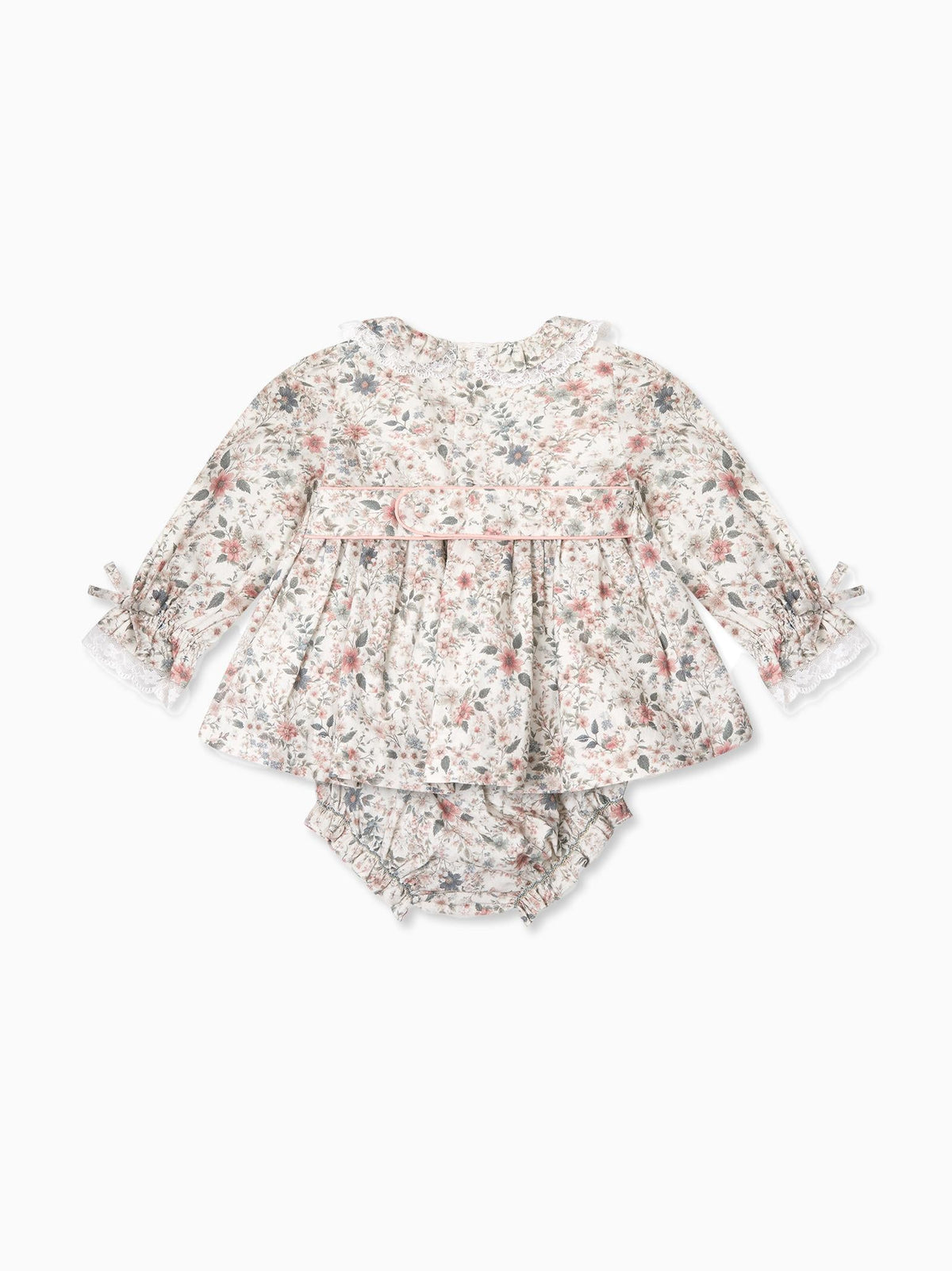 Ivory Floral Milla Baby Girl Hand-Smockde Set