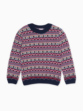 Navy Mirlo Fair Isle Merino Boy Sweater