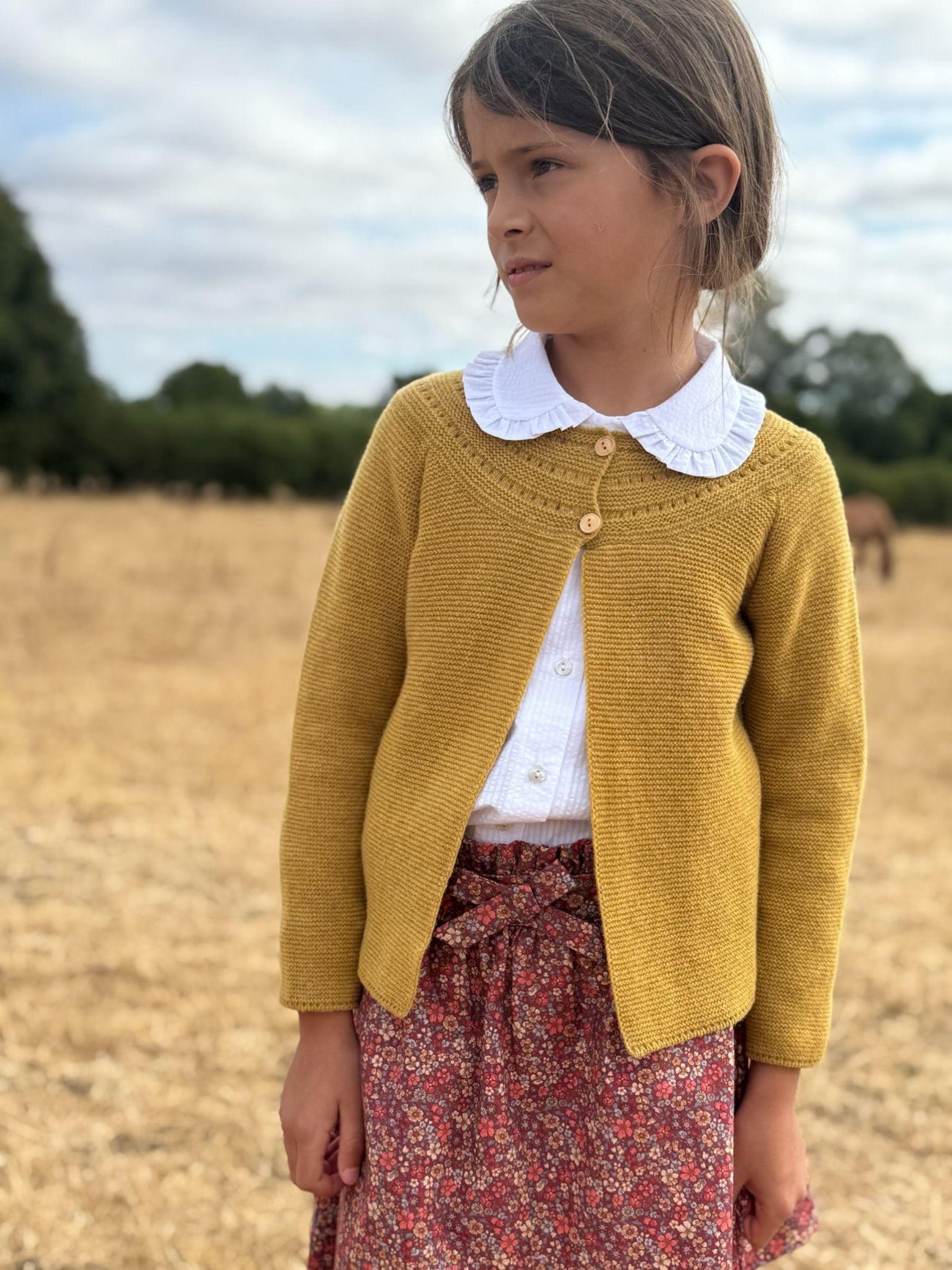 Mustard Rima Merino Girl Cardigan