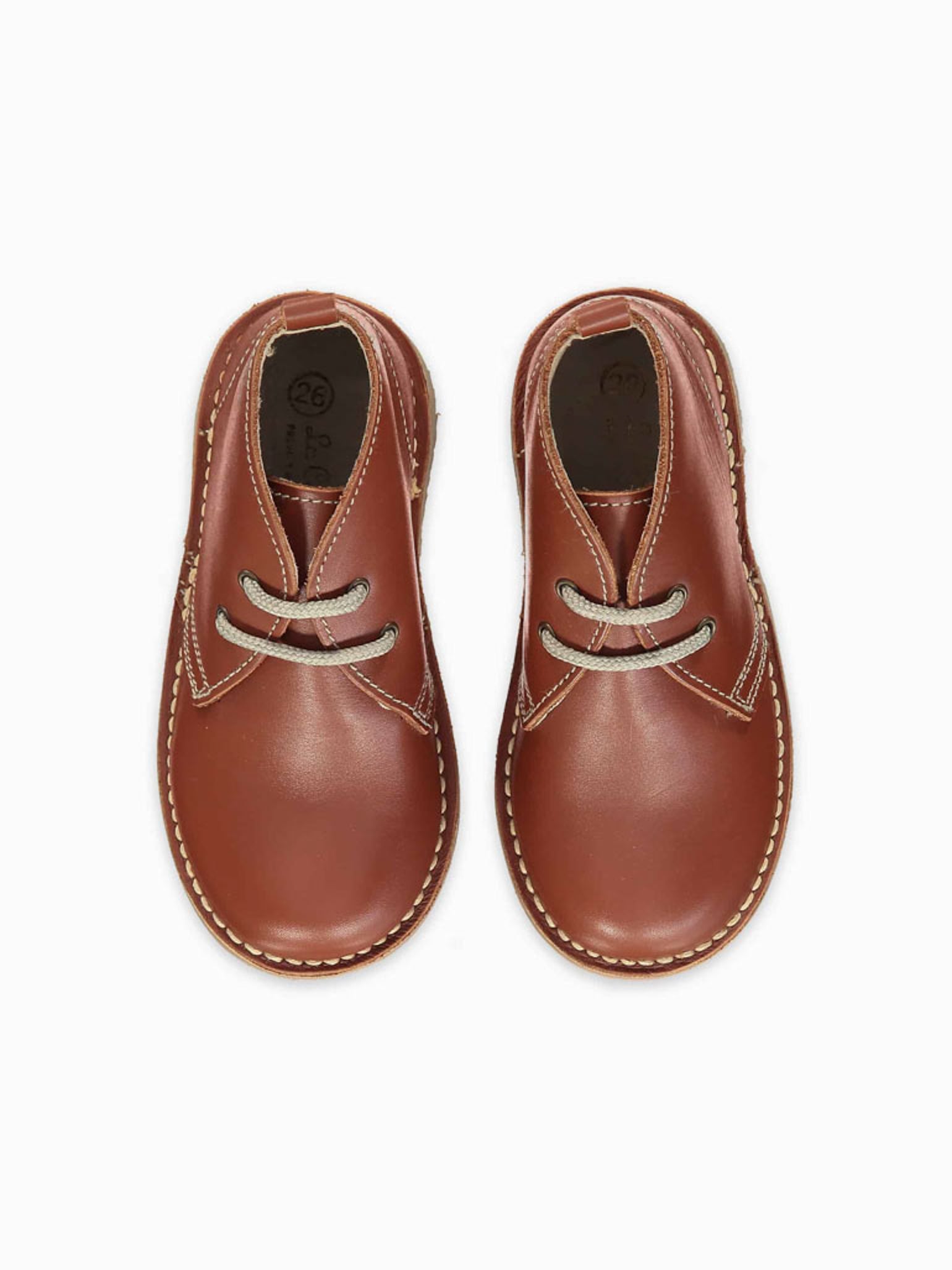 Dark Tan Nappa Desert Boots Handcrafted Kids Leather Boots UK