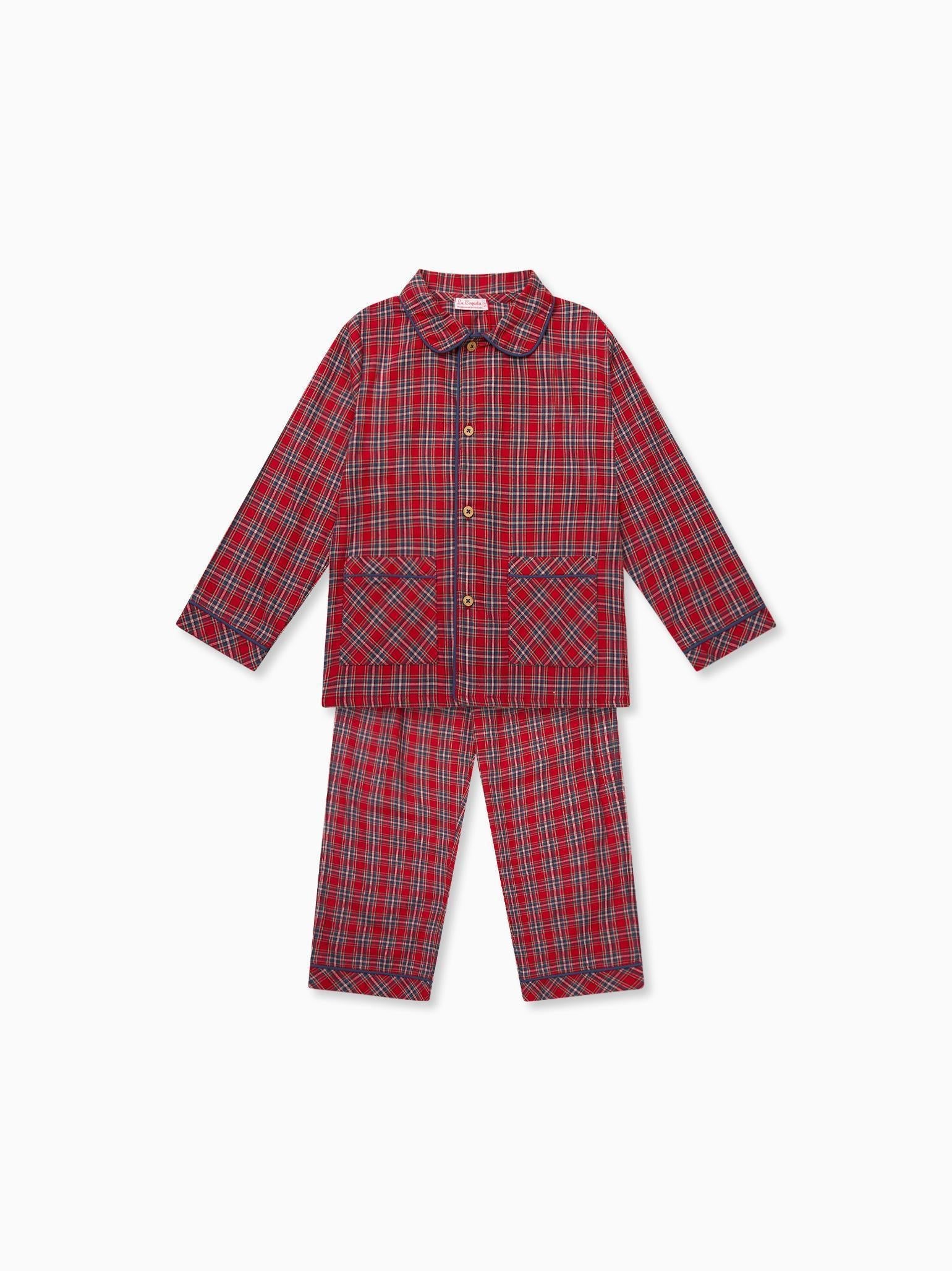 Red Tartan Navidad Kids Pyjamas