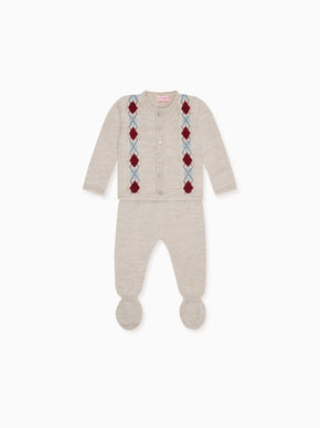 Oatmeal Melange Neo Merino Baby Knitted Set