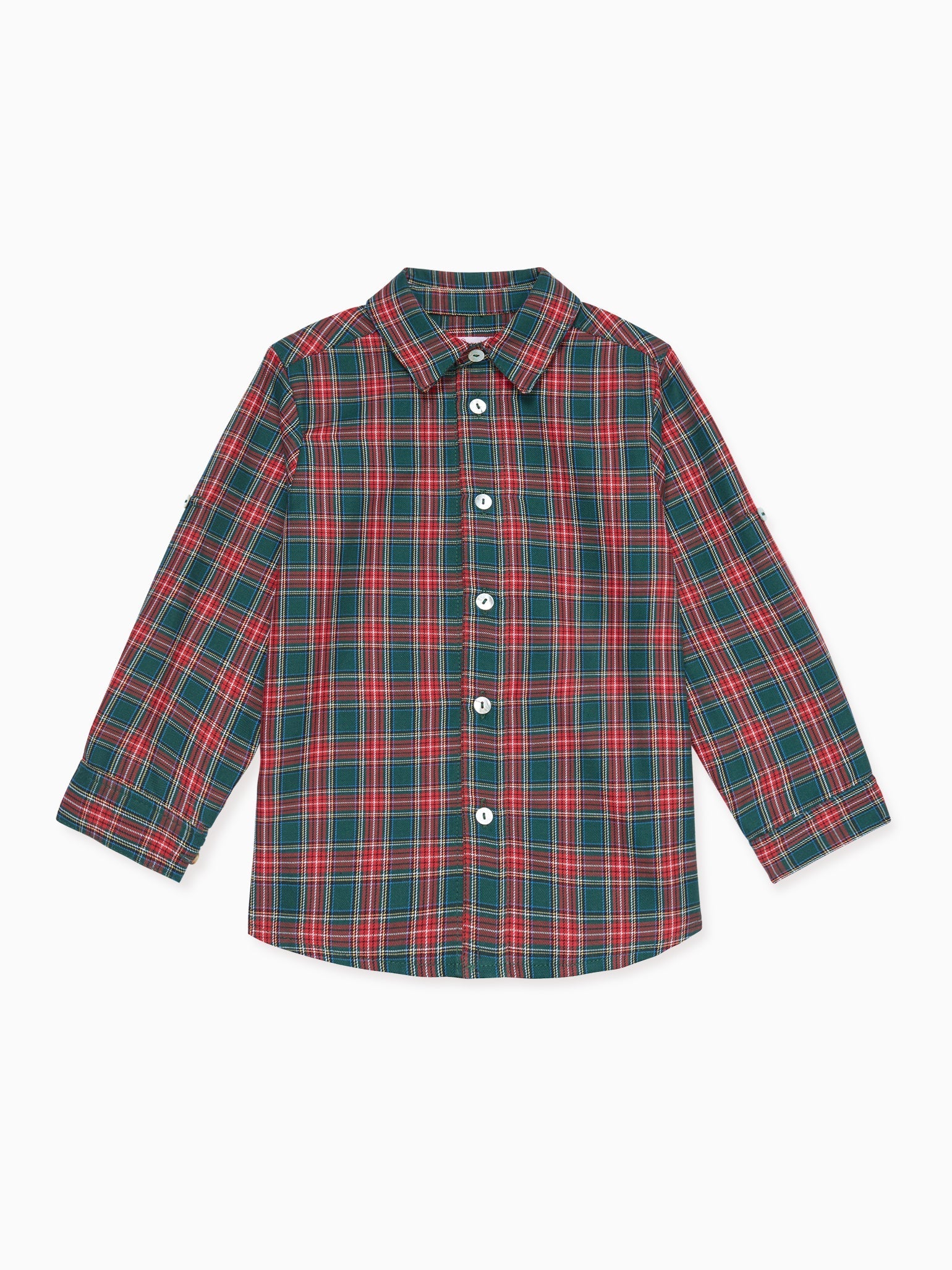 Green Tartan Nico Long Sleeve Boy Shirt