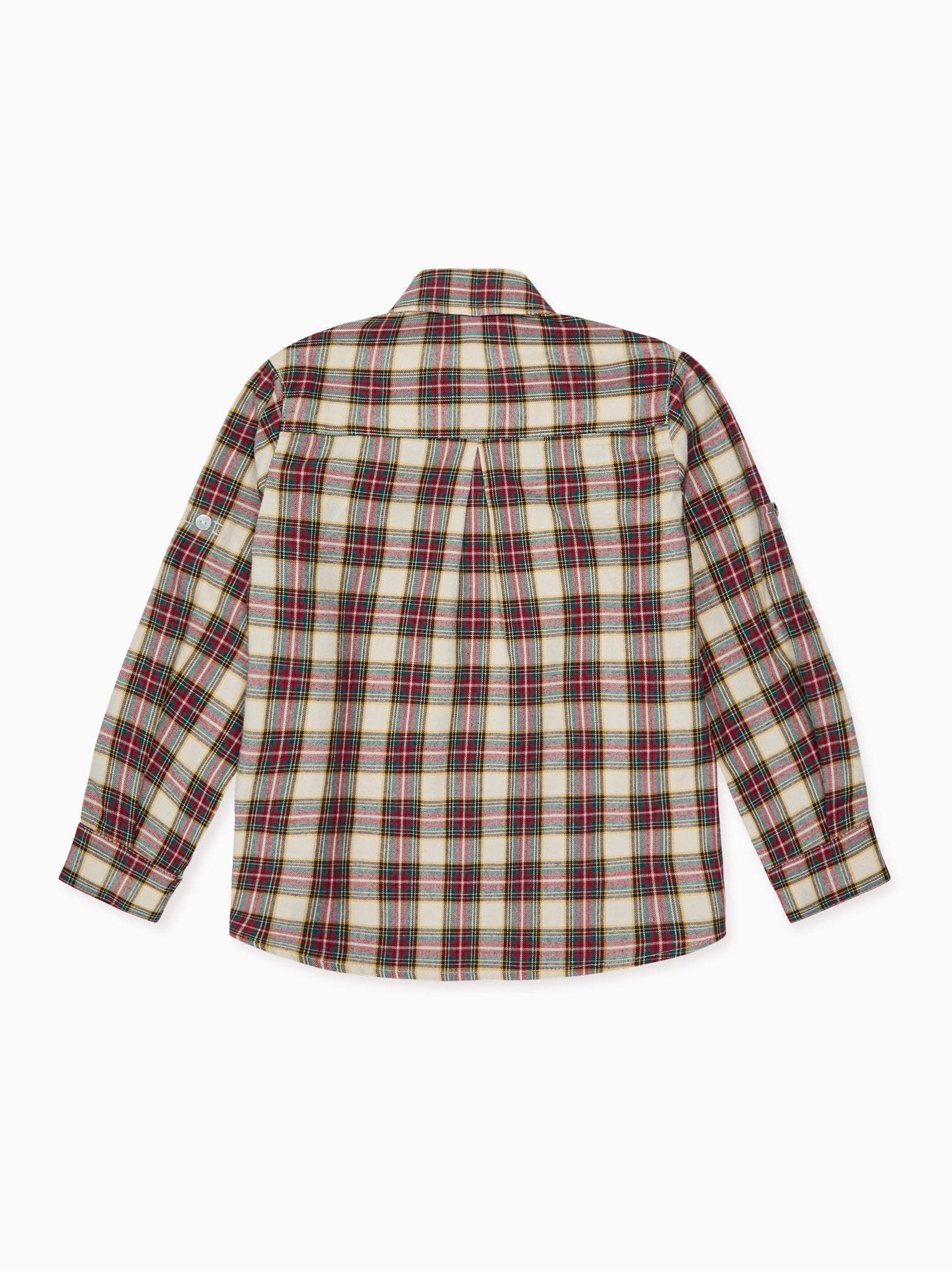 Ivory Tartan Nico Long Sleeve Boy Shirt