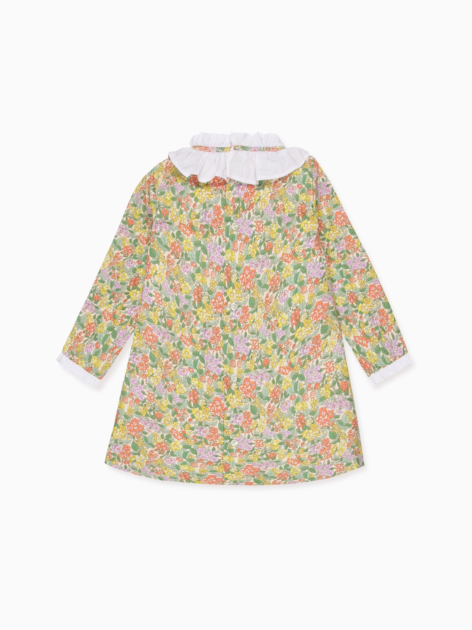 Yellow Floral Odisea Girl Made With Liberty Fabric A-Line Dress