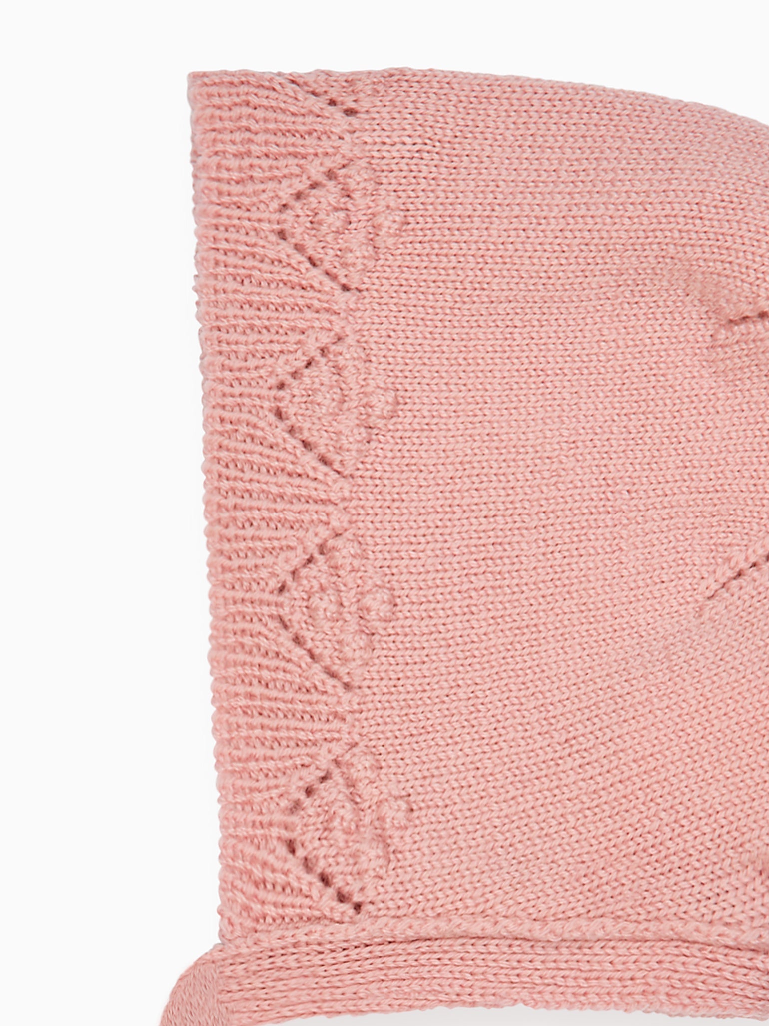 Dusty Pink Olfa Merino Baby Girl Knitted Bonnet