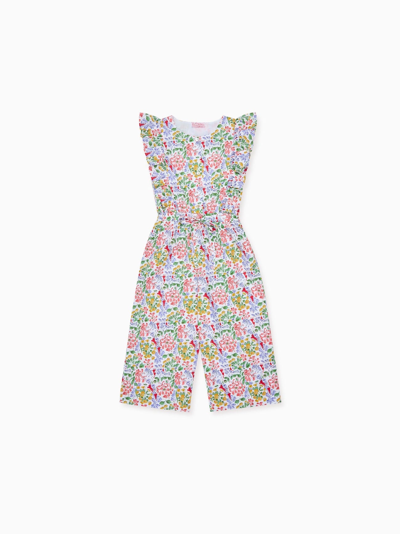 Red Floral Olina Girl Jumpsuit