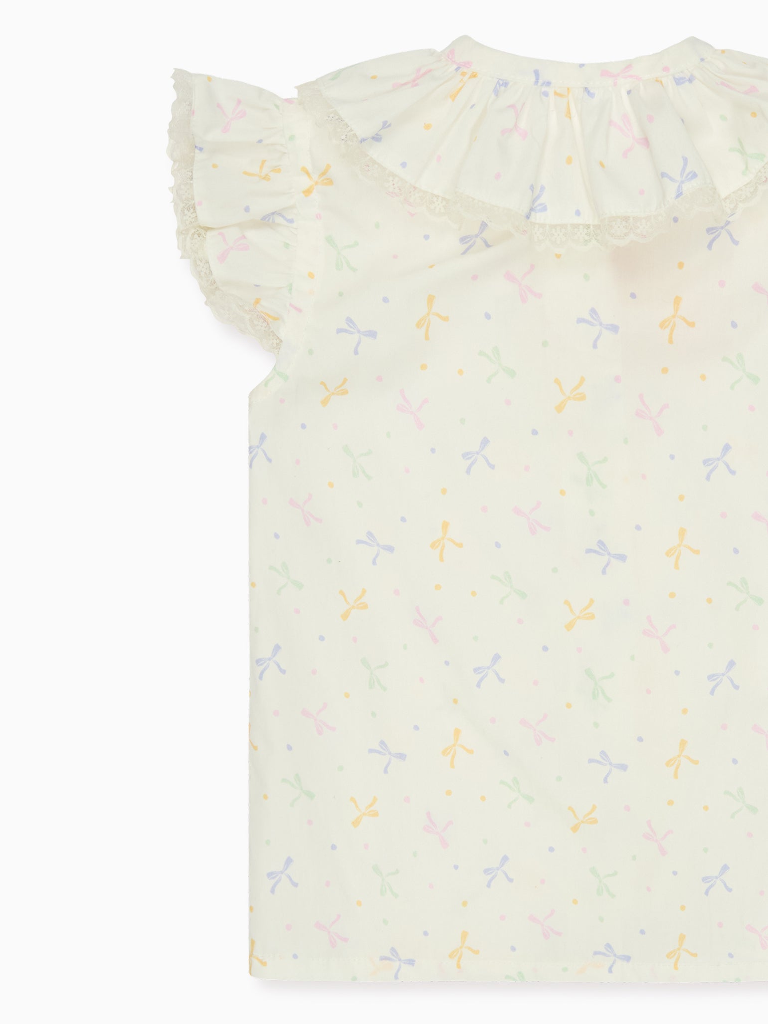 Nicky Hilton x La Coqueta Ivory Bow Olivia Girl Shirt