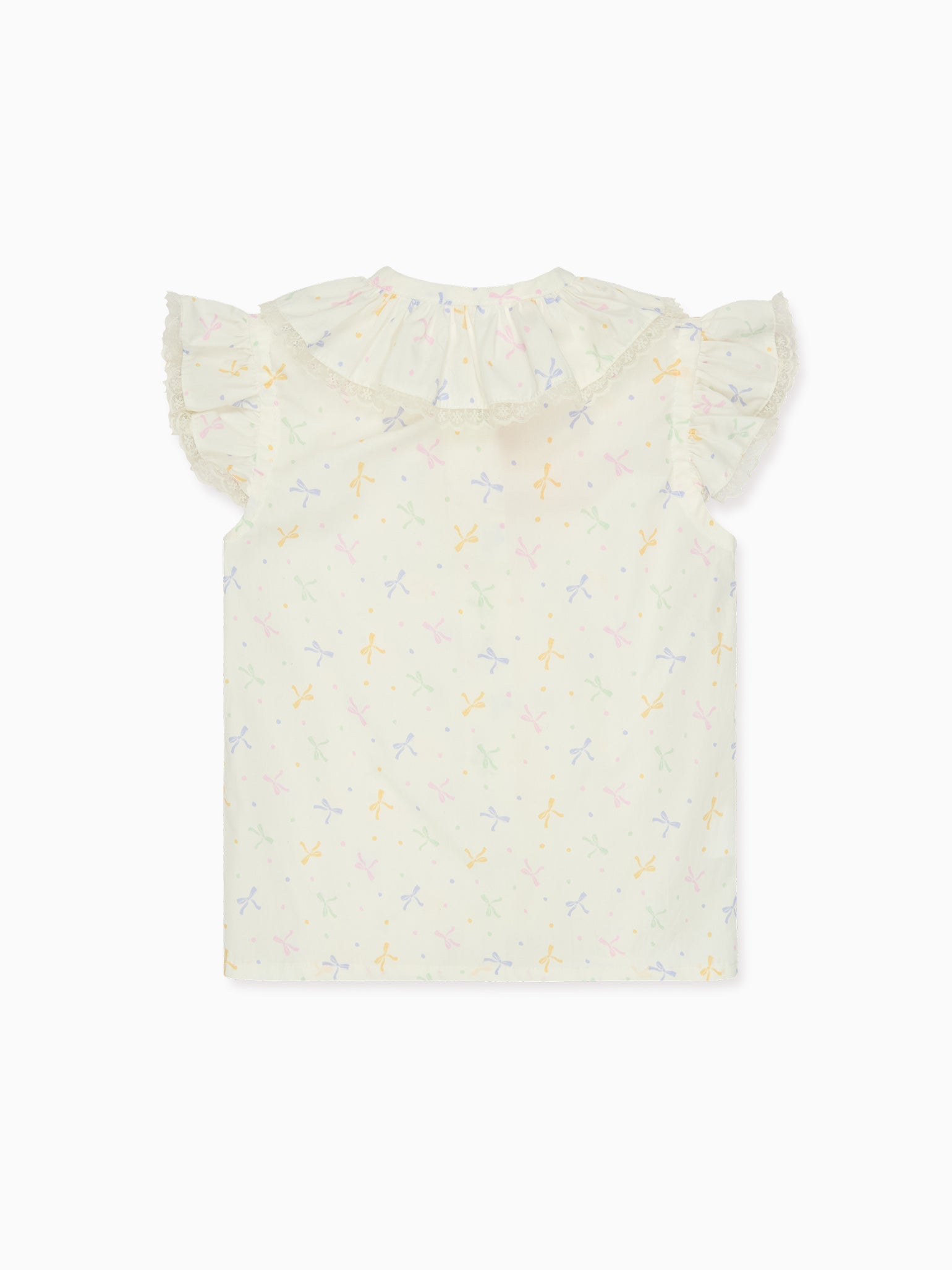 Nicky Hilton x La Coqueta Ivory Bow Olivia Girl Shirt