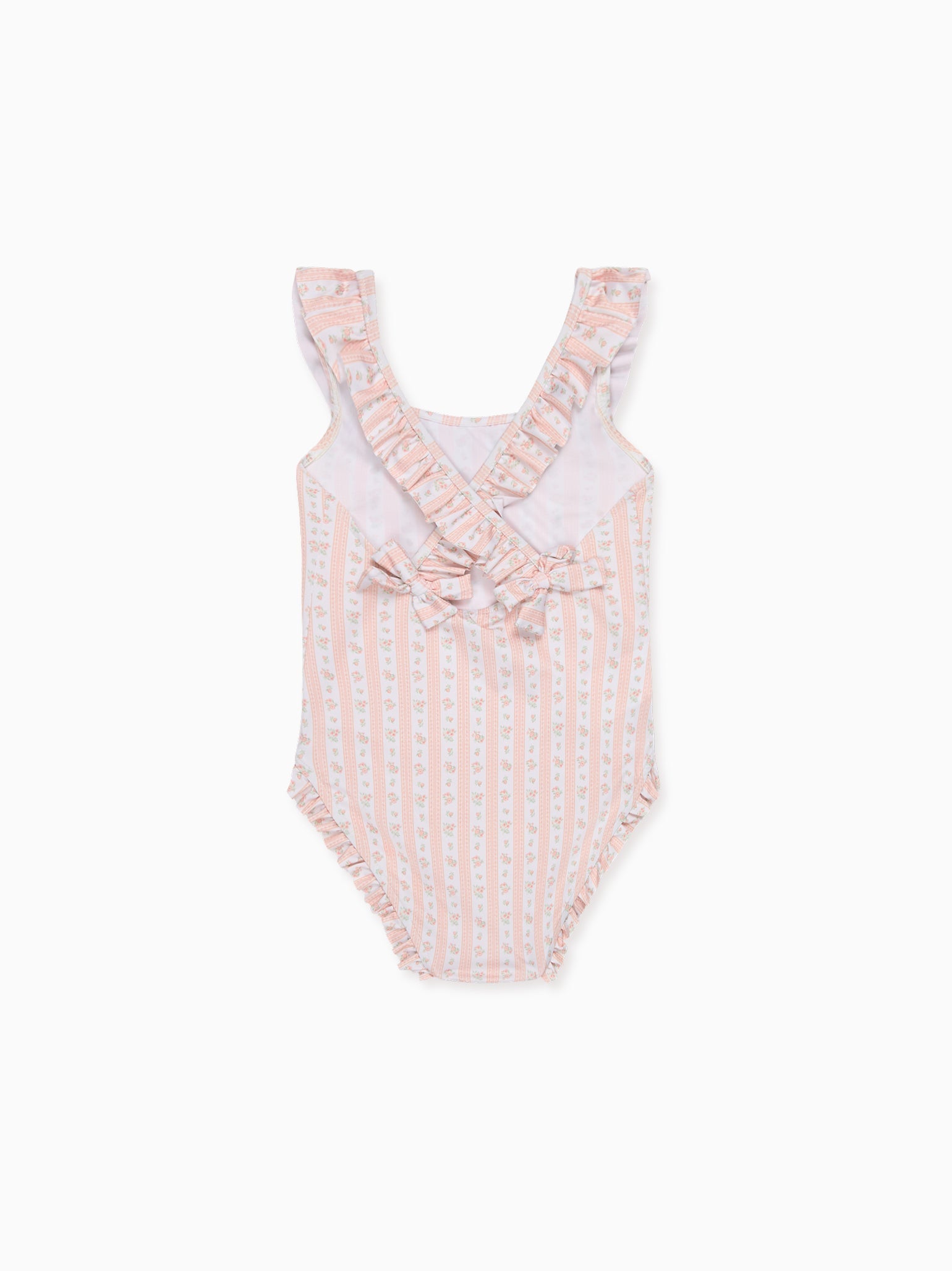 Pink Floral Stripe Opal Girl Swimsuit