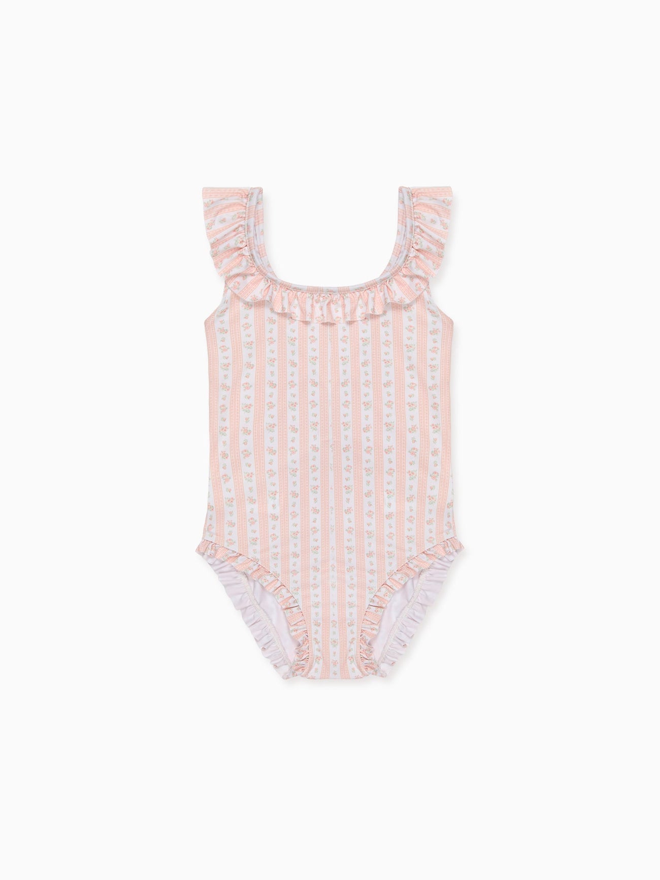 Pink Floral Stripe Opal Girl Swimsuit