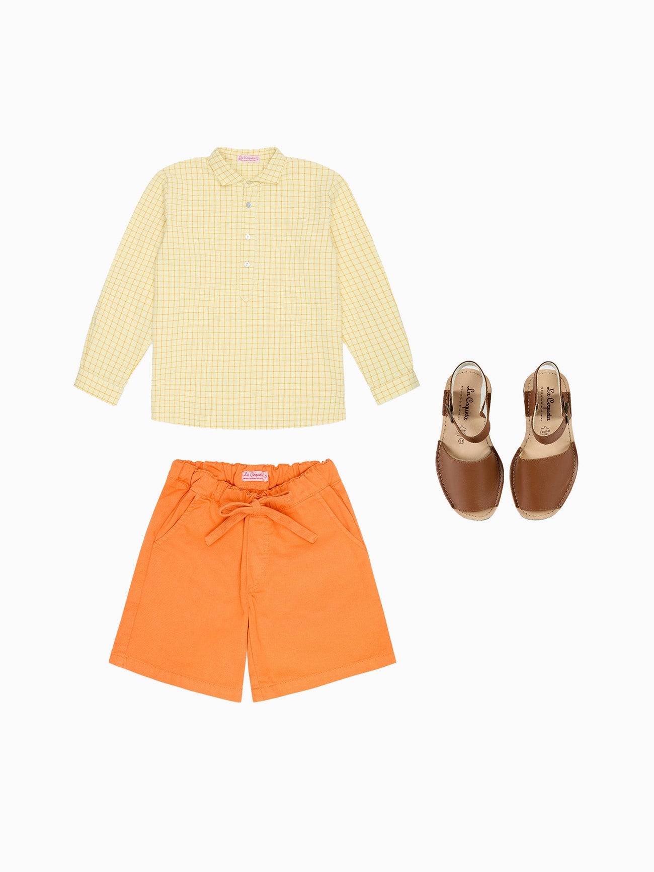 Miguel Boy Shirt, Cortino Boy Short & Avarca Kids Sandals Outfit Bundle