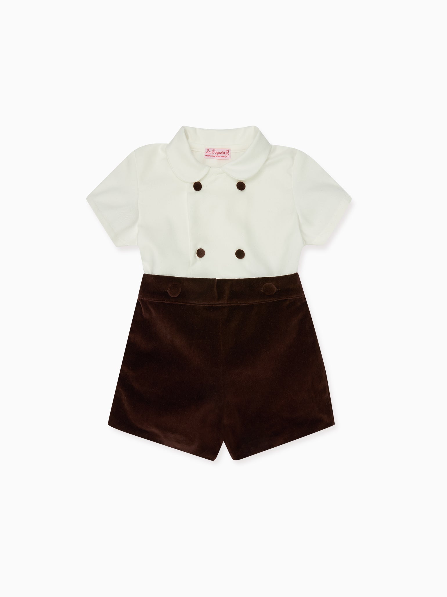 Chocolate Otto Velvet Baby Boy Set