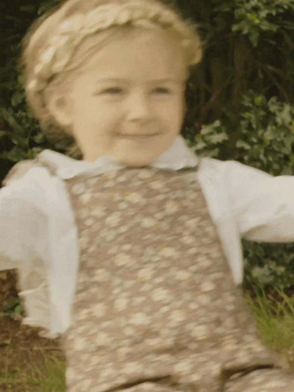 Brown Floral Delphina Baby Girl Overalls