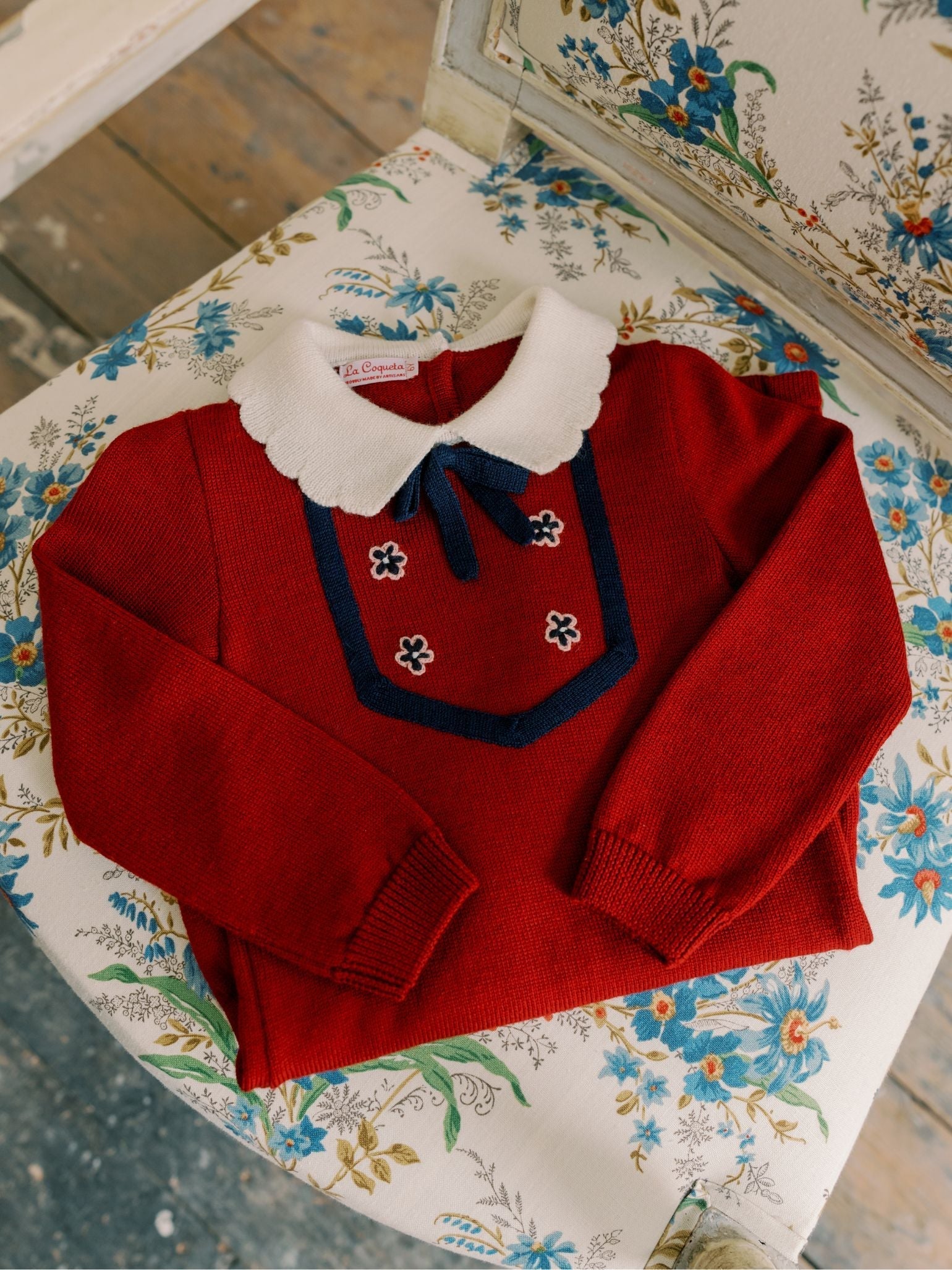 Burgundy Madena Girl Merino Knitted Dress