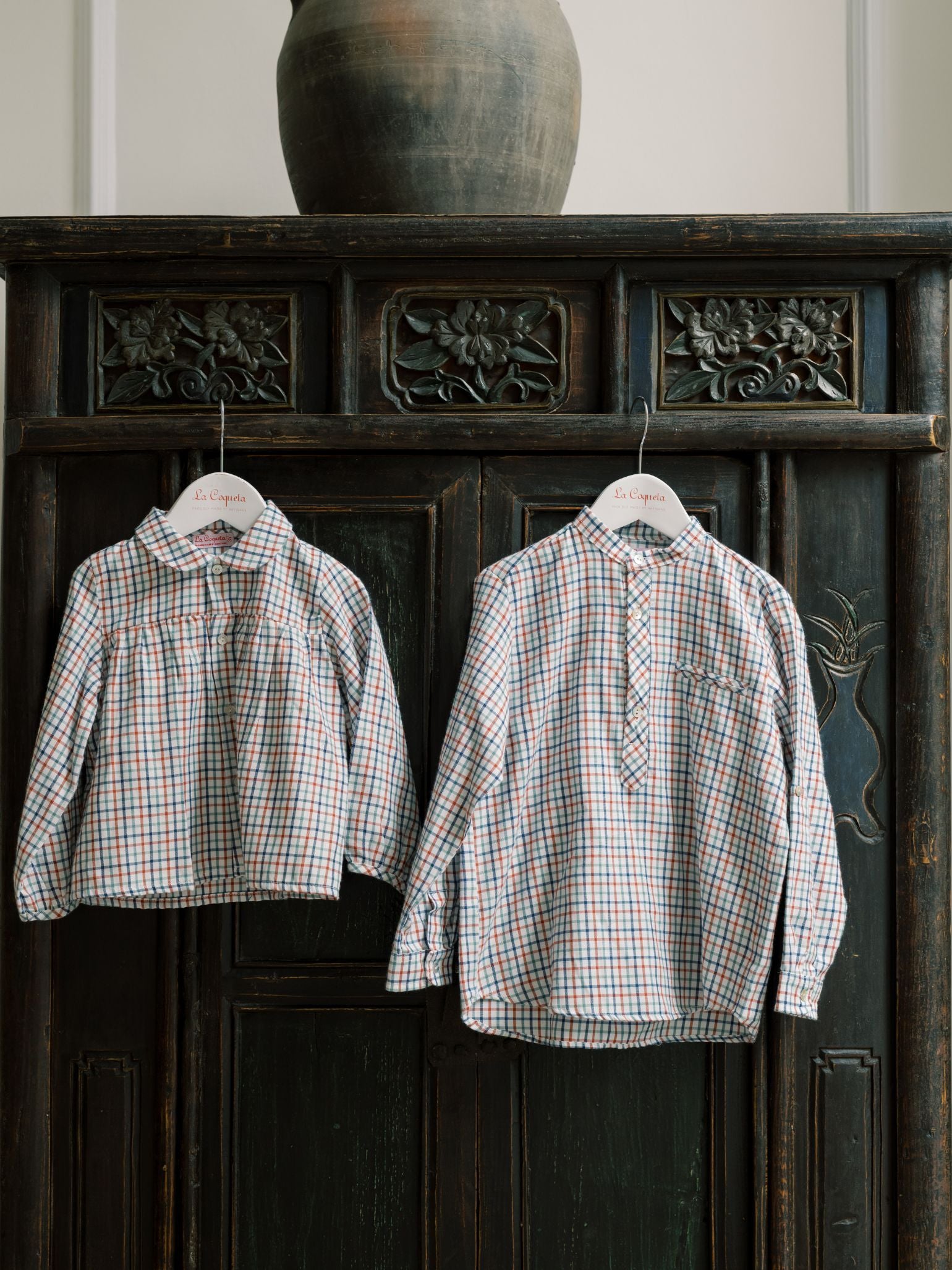 Ivory Check Mateo Long Sleeve Boy Shirt