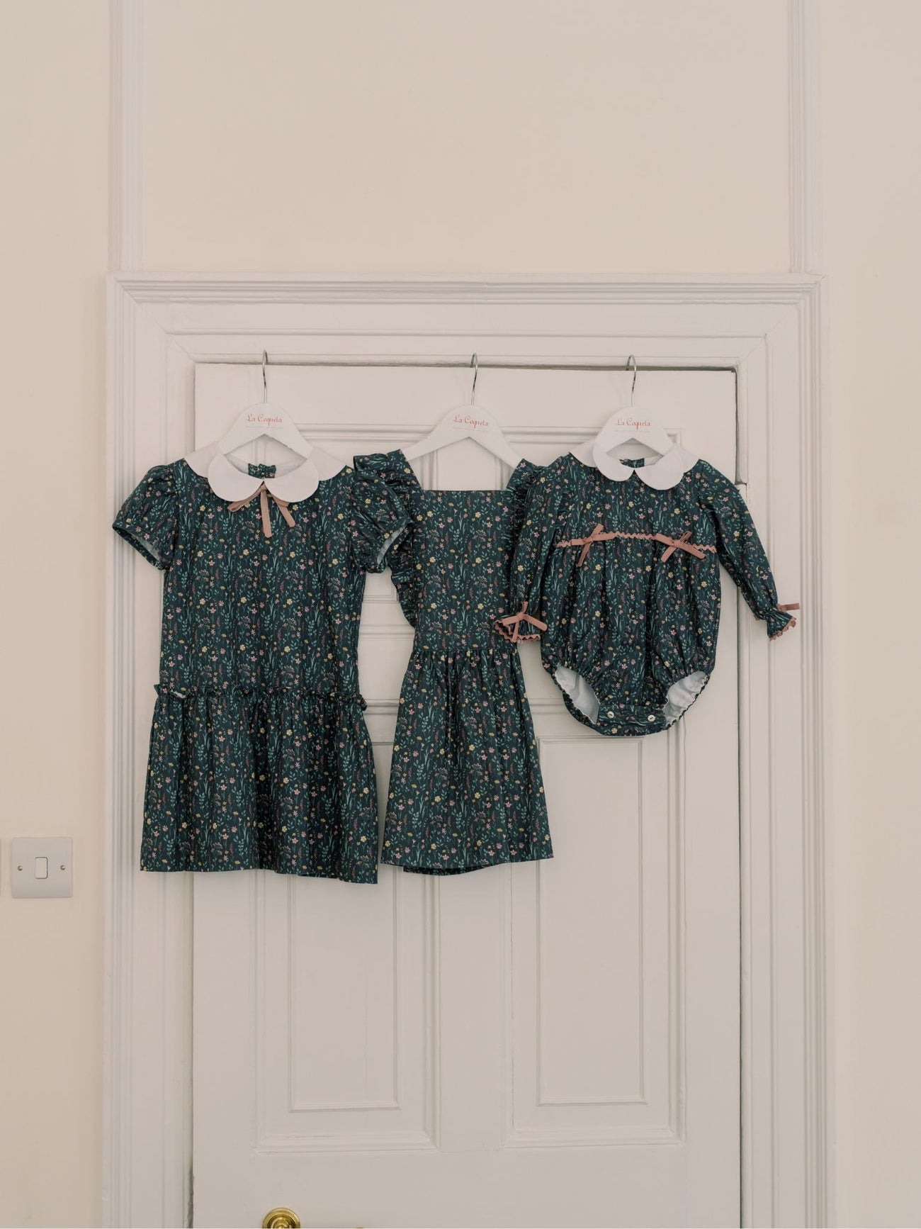 Navy Floral Cora Girl Pinafore Skirt