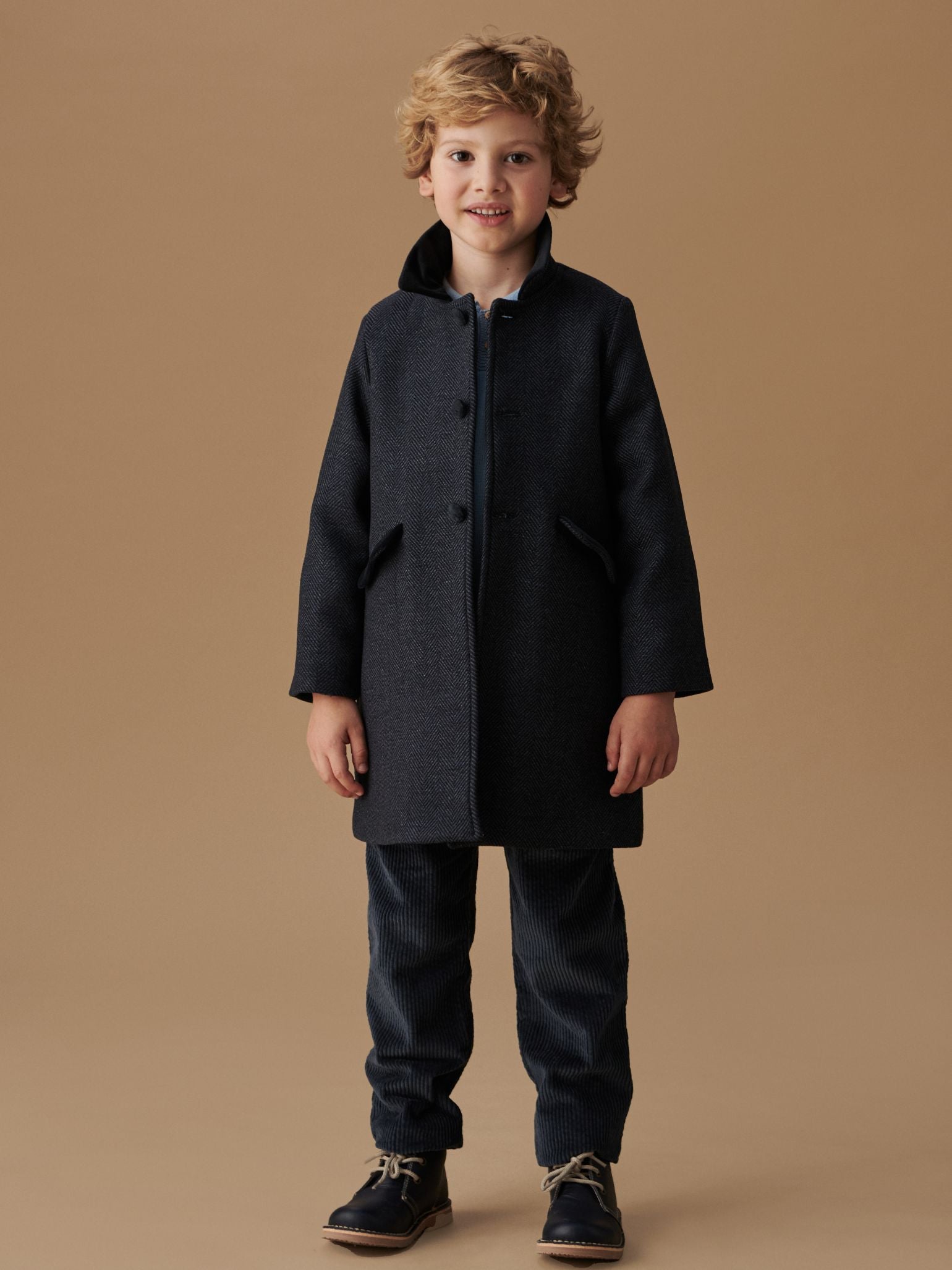 Navy Tweed Nardo Boy Coat