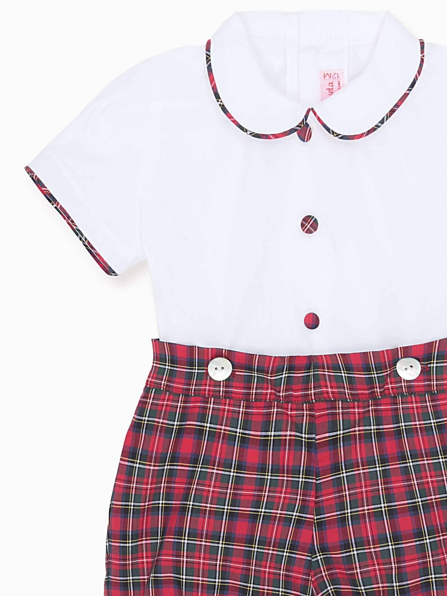 Red Tartan Pablo Baby Boy Set